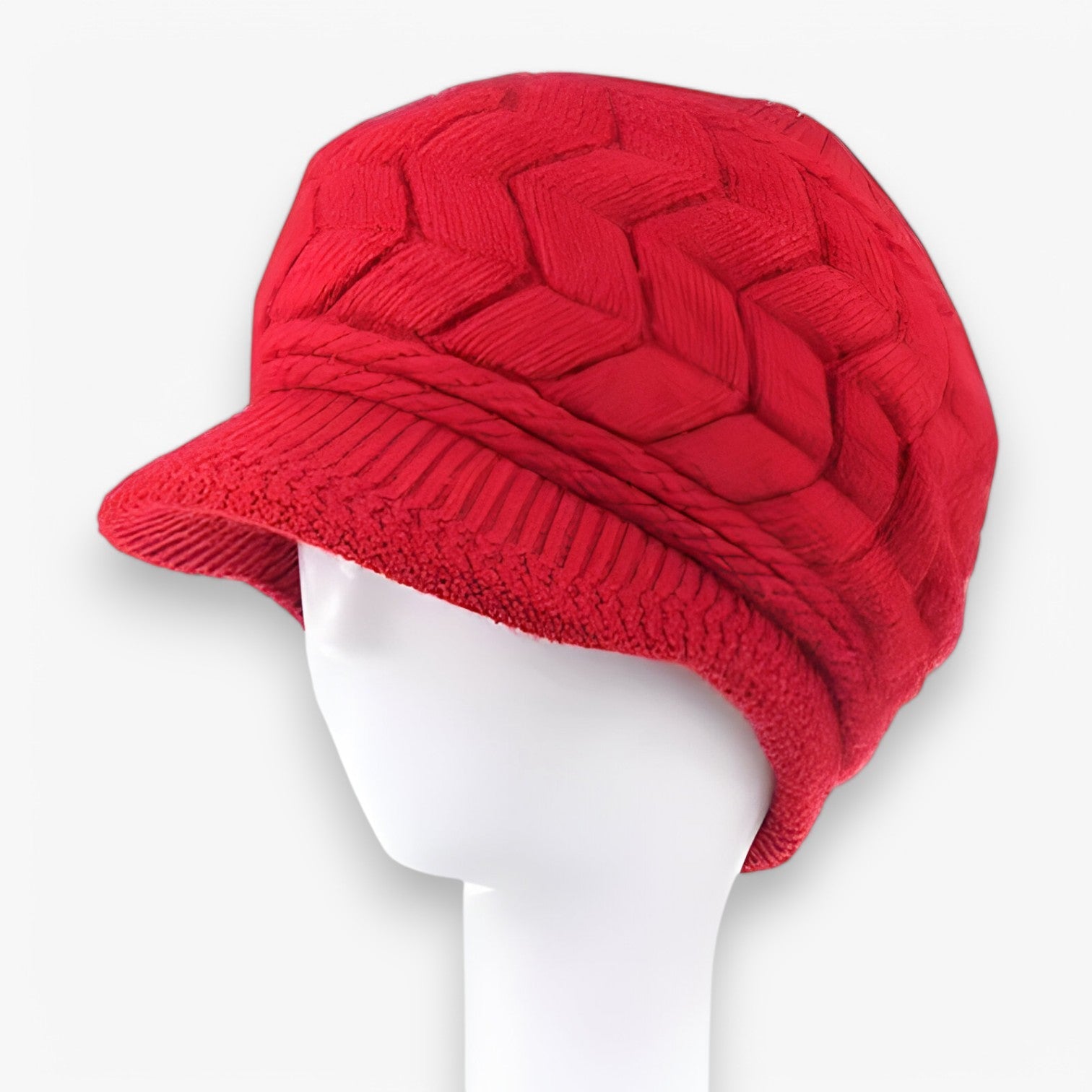 Berretto Invernale Caldo In Peluche - Cappello Tricot In Finta Pelliccia Donna - Rosso 55cm-58cm - berretto berretto invernale caldo cappello donna finta hats invernale pelliccia womens hat - Concept Palermo