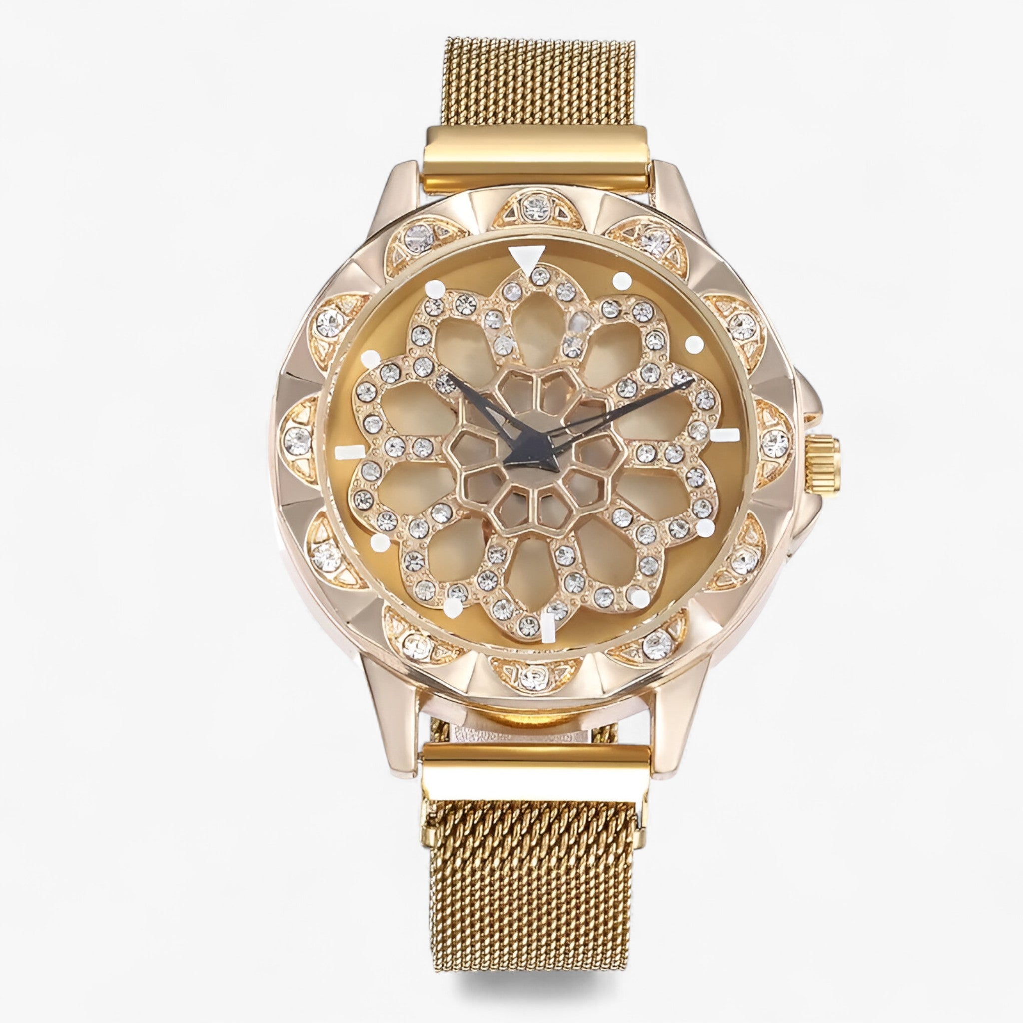 Orologio da donna con fibbia magnetica floreale - Oro - donna female watch fibbia floreale magnetica orologio orologio donna watch for women watches - Concept Palermo