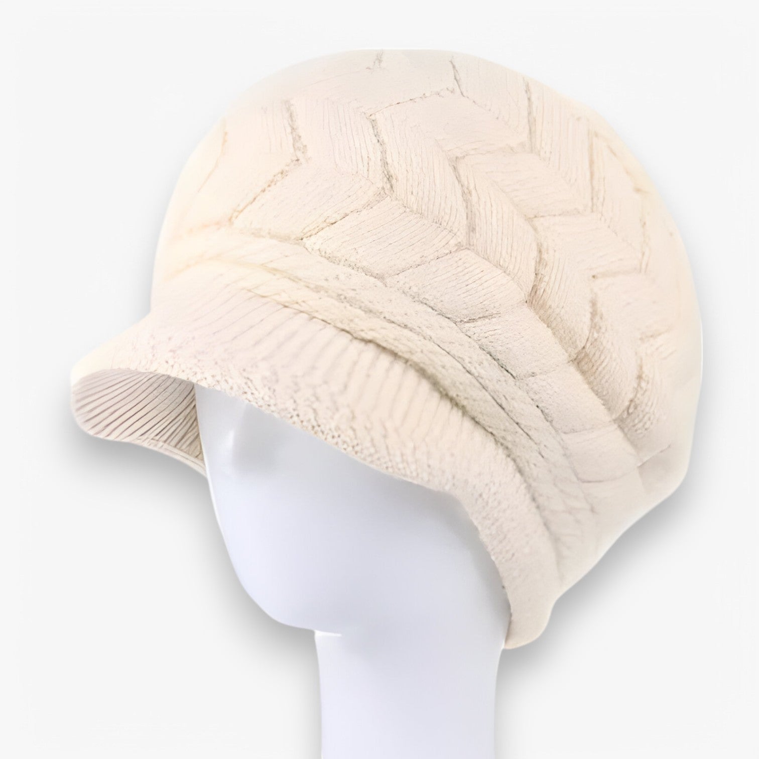 Berretto Invernale Caldo In Peluche - Cappello Tricot In Finta Pelliccia Donna - Beige 55cm-58cm - berretto berretto invernale caldo cappello donna finta hats invernale pelliccia womens hat - Concept Palermo