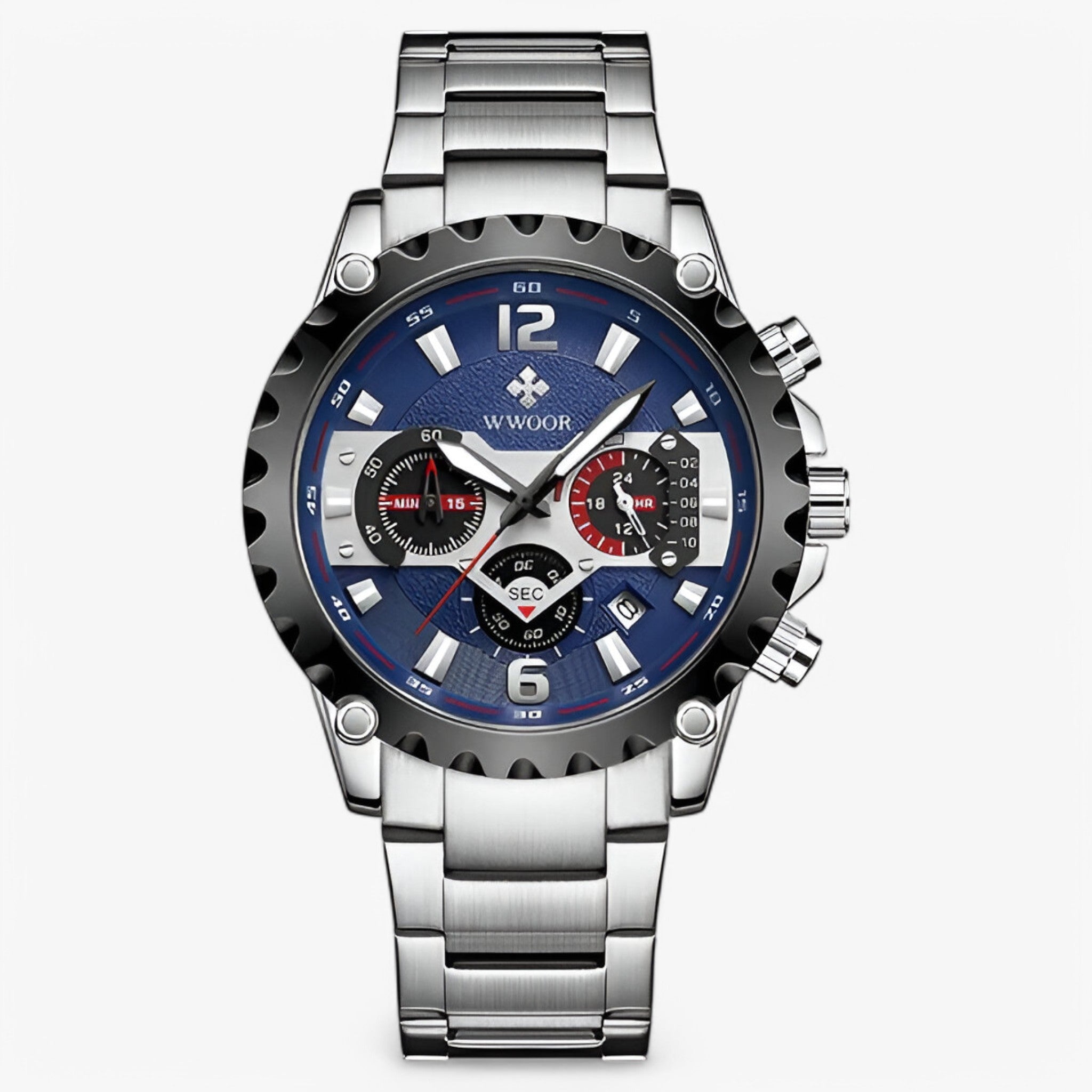 Orologio Cronografo di Lusso in Acciaio Inossidabile - blu argento - accessoires acciaio cronografo horloges inossidabile orologio orologio cronografo watches - Concept Palermo