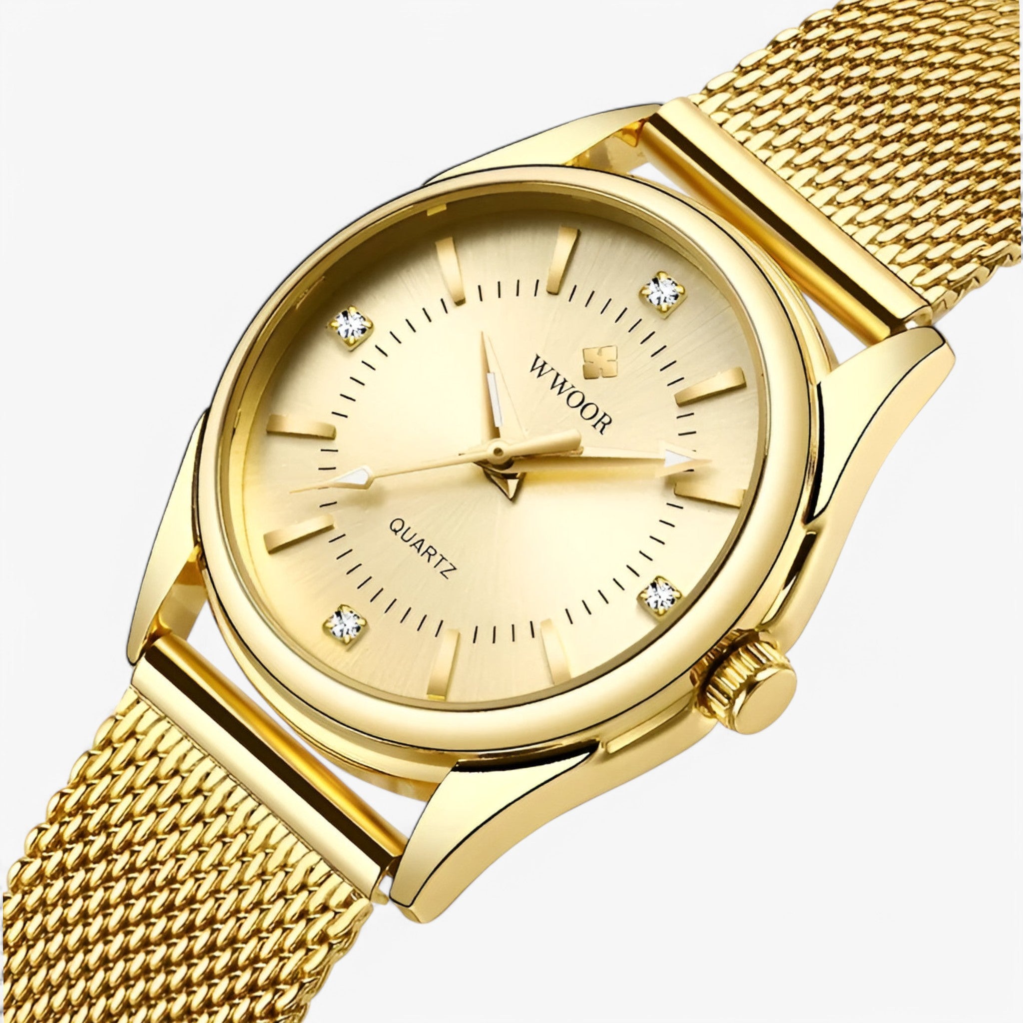 Orologio Donna Lusso Dorato in Acciaio Inox con Diamanti, Elegante e Raffinato - oro - diamanti donna femminile moda orologio orologio donna polso watch for women watches - Concept Palermo