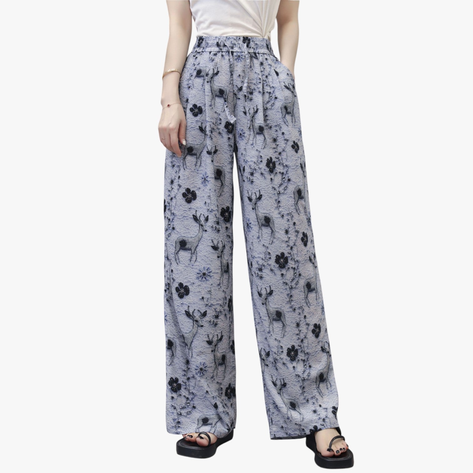 Pantaloni estivi in chiffon con tasche – Leggeri e casual - - casual chiffon estivi leggeri pantaloni pantaloni estivi pants pants for women tasche women pants - Concept Palermo
