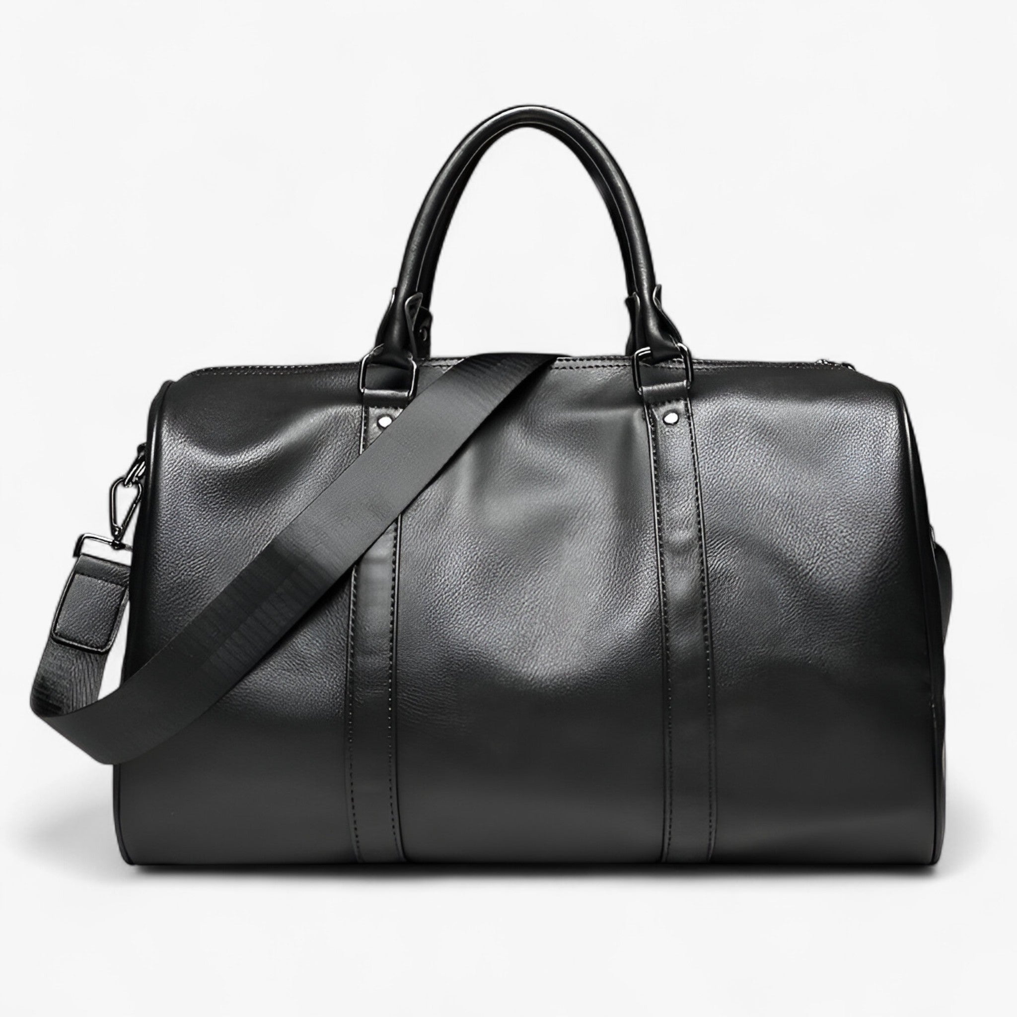 Borsa da Viaggio Uomo in Vera Pelle Nera - Grande e Robusta - - Bags borsa borsa uomo duffle bag duffle bags lunghi pelle uomo viaggi - Concept Palermo