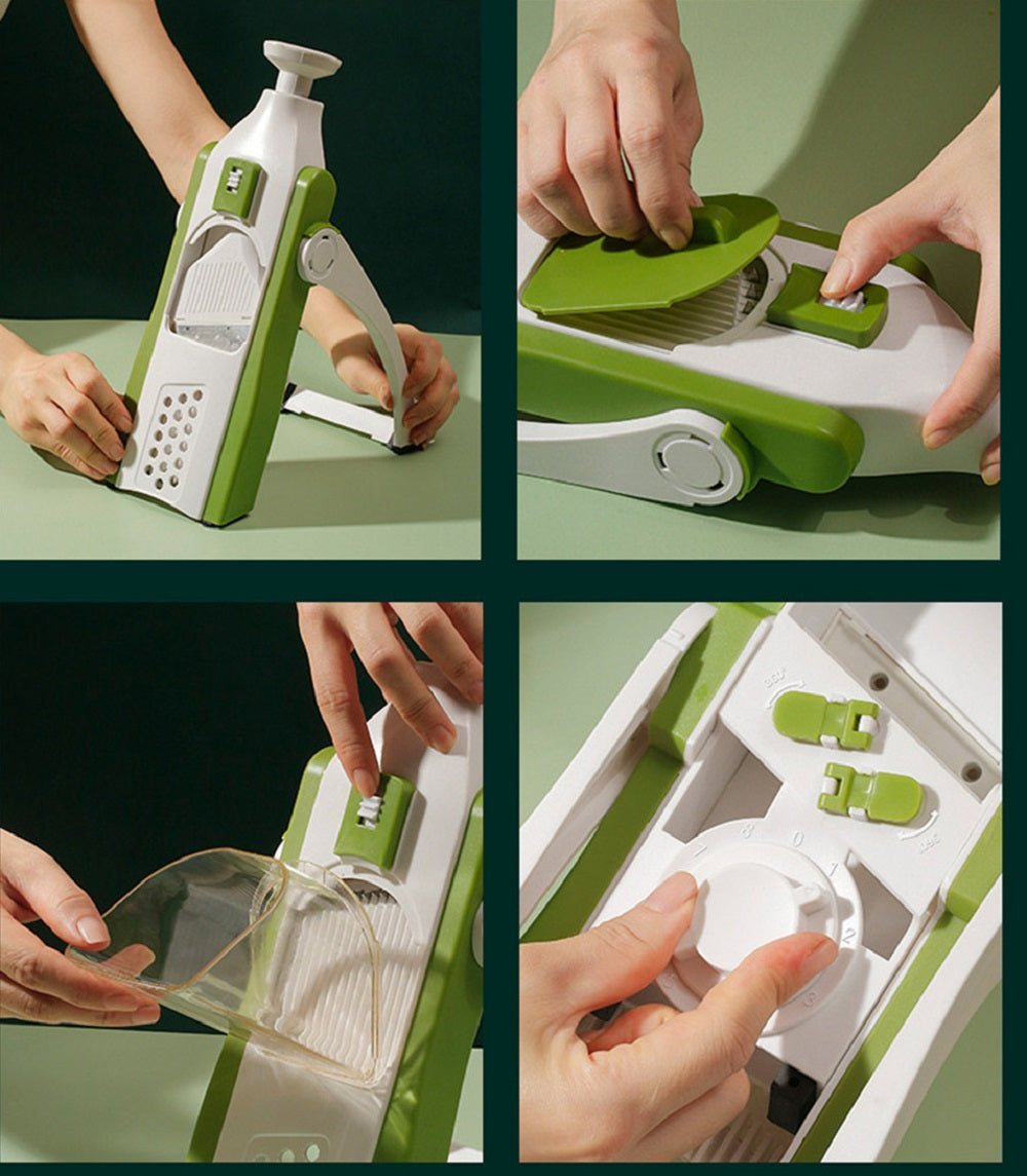 Tritaverdure Manuale Professionale con 5 Lame in Acciaio Inox per Verdure e Frutta - - alla home & garden kitchen slicers perfezione slicers taglia taglia trita trita verdure - Concept Palermo
