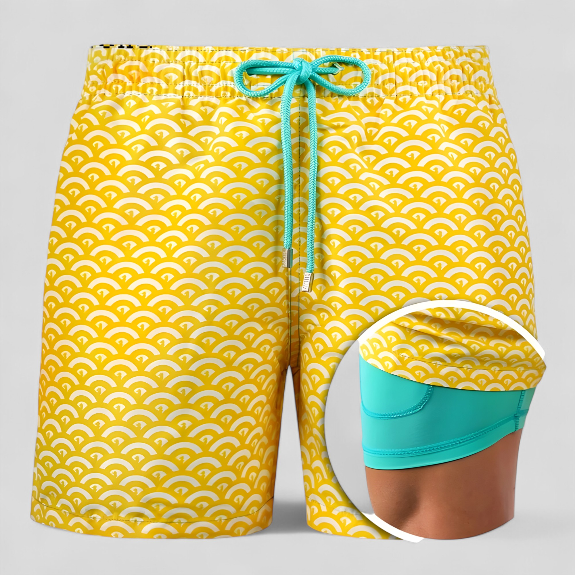 Costume da Bagno Uomo Asciugatura Rapida con Tasche Laterali, Pantaloncino Mare - Giallo - abbigliamento mare asciugatura cintura con cordino costume costume da bagno costume da bagno rapido costume da bagno uomo costume elegante costume per attività acquatiche costume uomo nuoto e sport acquatici rapida shorts shorts da nuoto tasca interna costume tasche uomo - Concept Palermo
