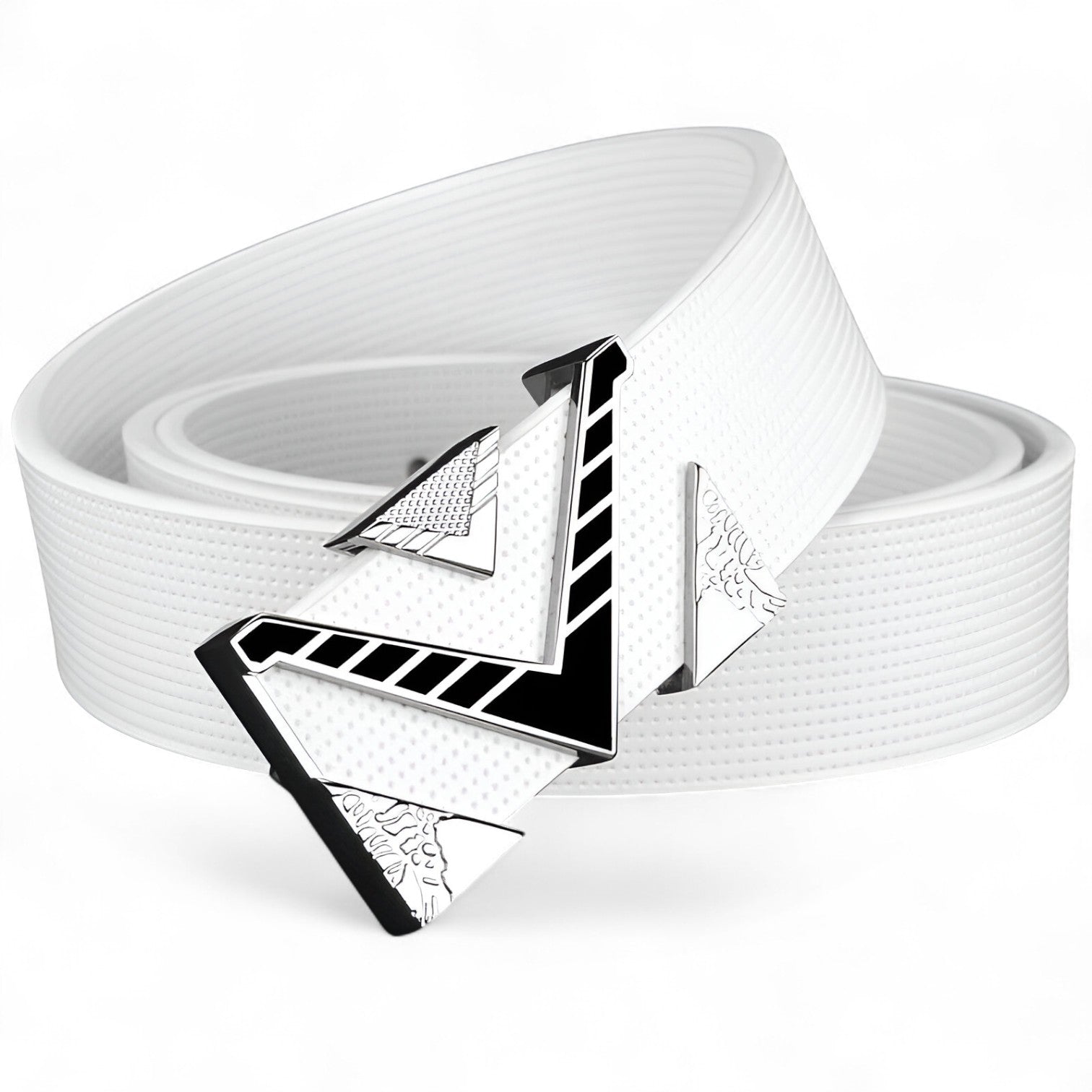 Cintura Uomo Elegante in Pelle Nera con Fibbia Dorata a V - - Belts belts for men cintura cintura fibbia dorata fibbia Mens belt uomo - Concept Palermo