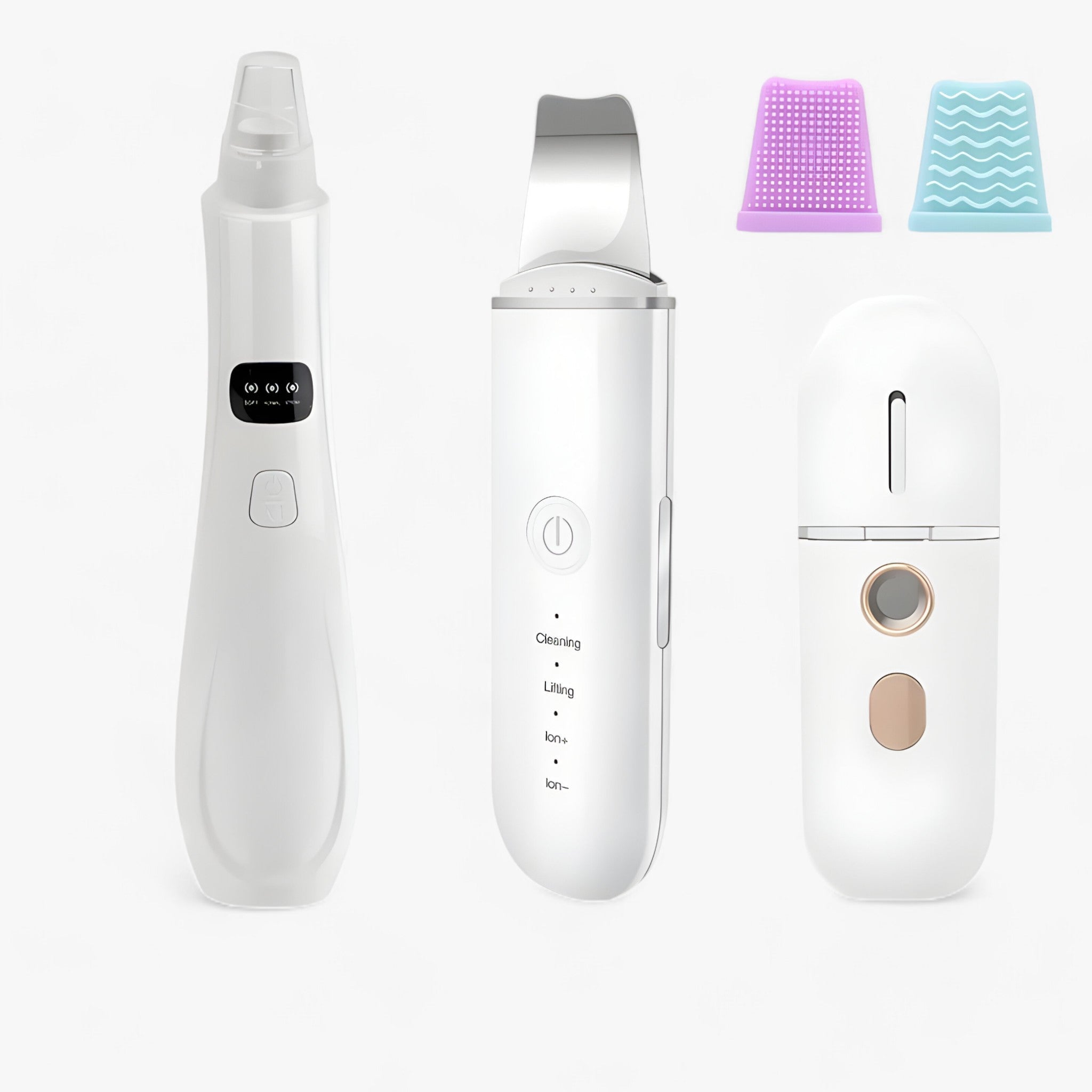 Spatola facciale a ultrasuoni - Strumento per il rassodamento del viso e la rimozione dei punti neri Pelle Uomo - Insieme bianco 3 - cosmetics facciale neri pelle punti rassodamento rimozione skin care skinscrub pro | spatola facciale a ultrasuoni - strumento per il rassodamento del viso e la rimozione dei punti neri - € spatola - Concept Palermo