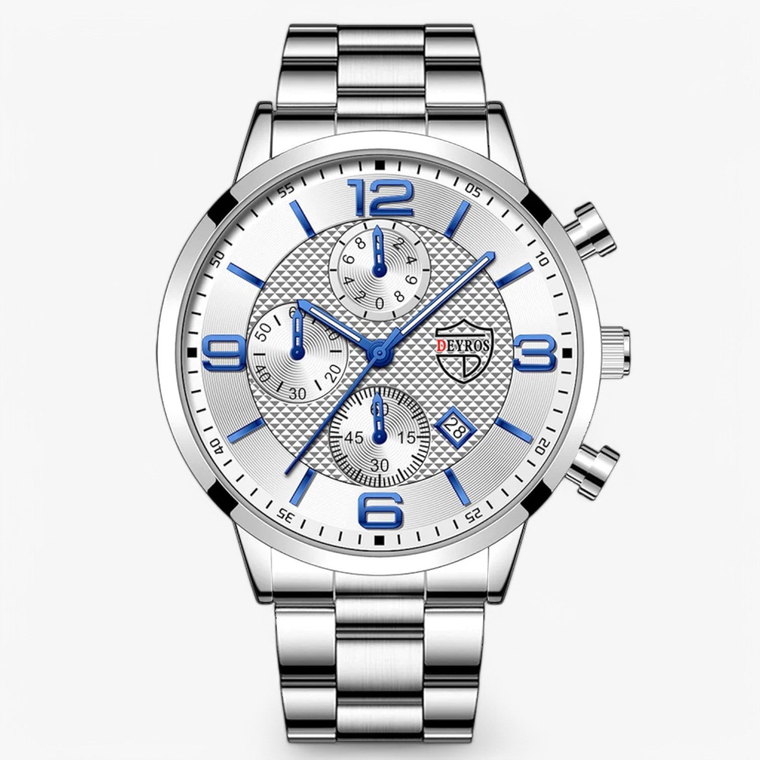 Orologio da Uomo in Acciaio Inossidabile con Funzione Luminosa - Argento Bianco - acciaio funzione inossidabile luminosa mens accessory orologio orologio uomo uomo watch for men watches - Concept Palermo