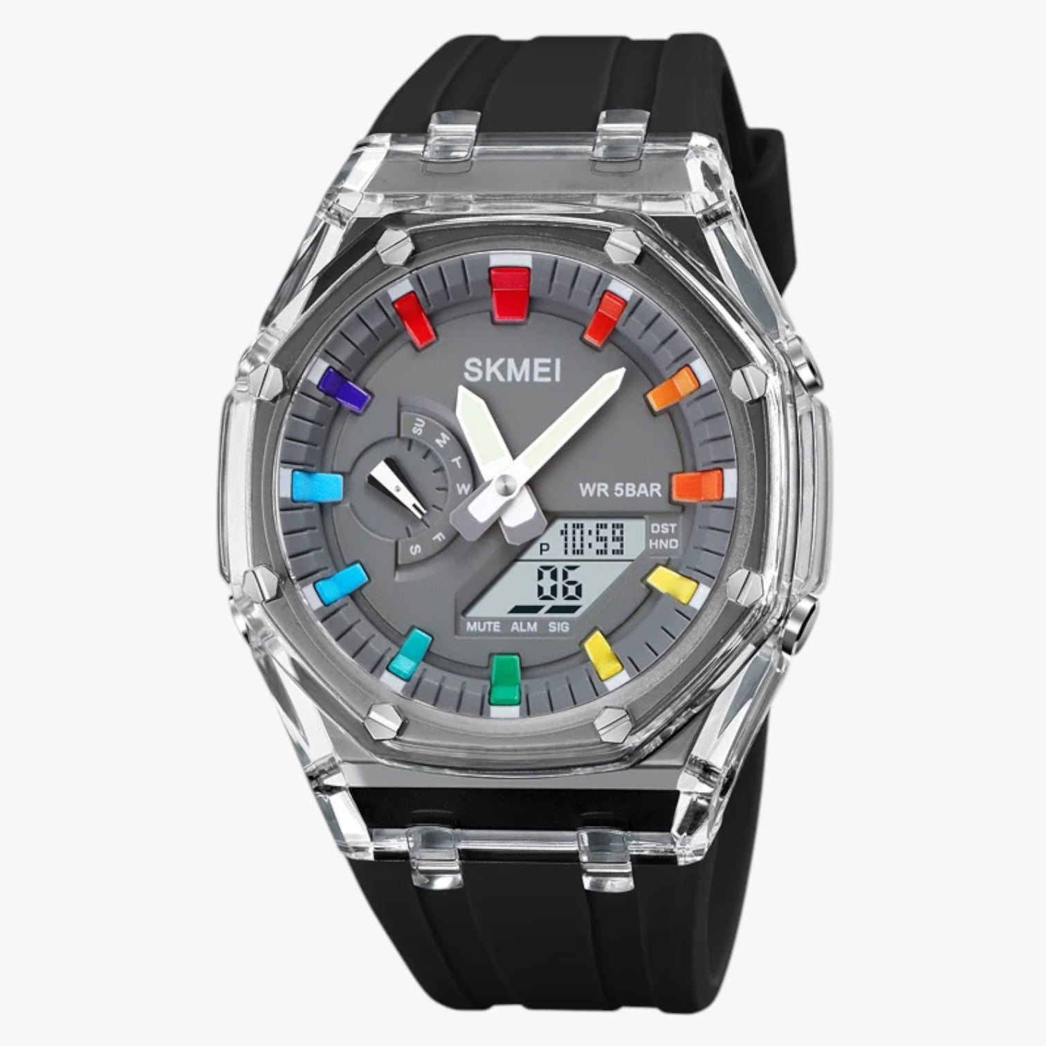 Orologio digitale trasparente da 5 ATM con sveglia e funzioni intelligenti Uomo - - digitale funzioni intelligenti orologio orologio digitale sveglia trasparente uomo watch WATCHES FOR MEN Wristwatch - Concept Palermo