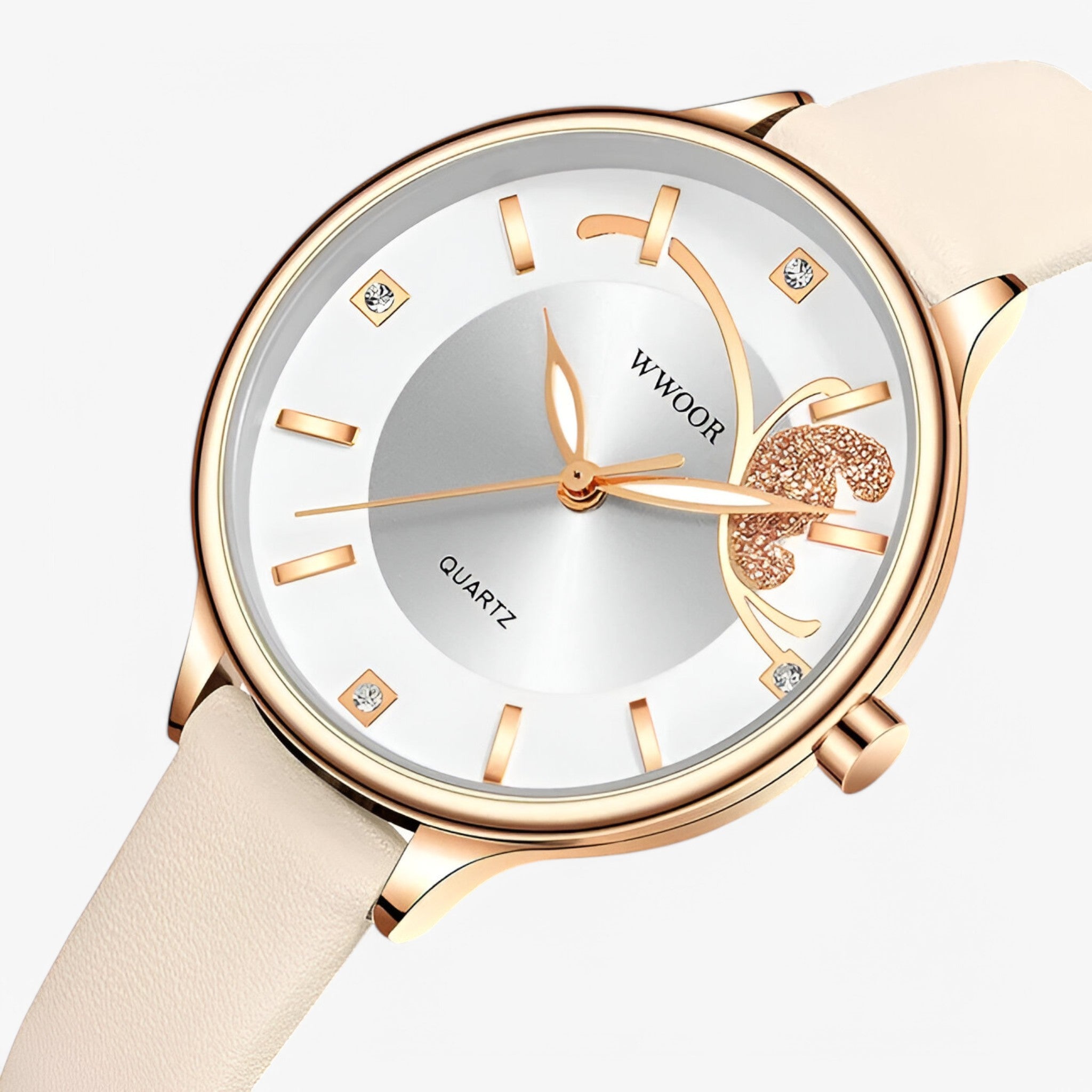 Orologio di lusso al quarzo in pelle bianca - - bianca orologio orologio quarzo pelle quarzo watch for women watches - Concept Palermo