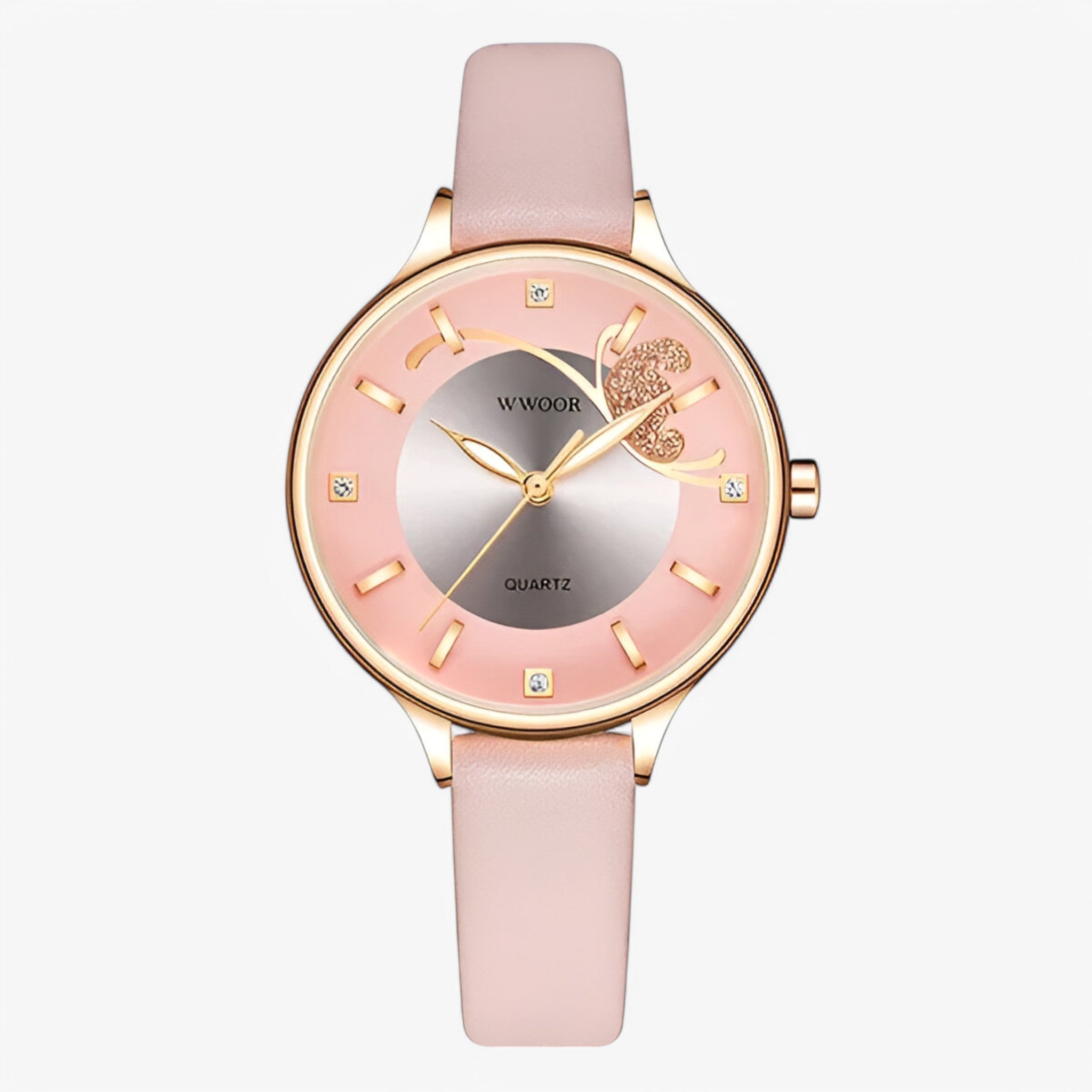 Orologio di lusso al quarzo in pelle bianca - rosa - bianca orologio orologio quarzo pelle quarzo watch for women watches - Concept Palermo