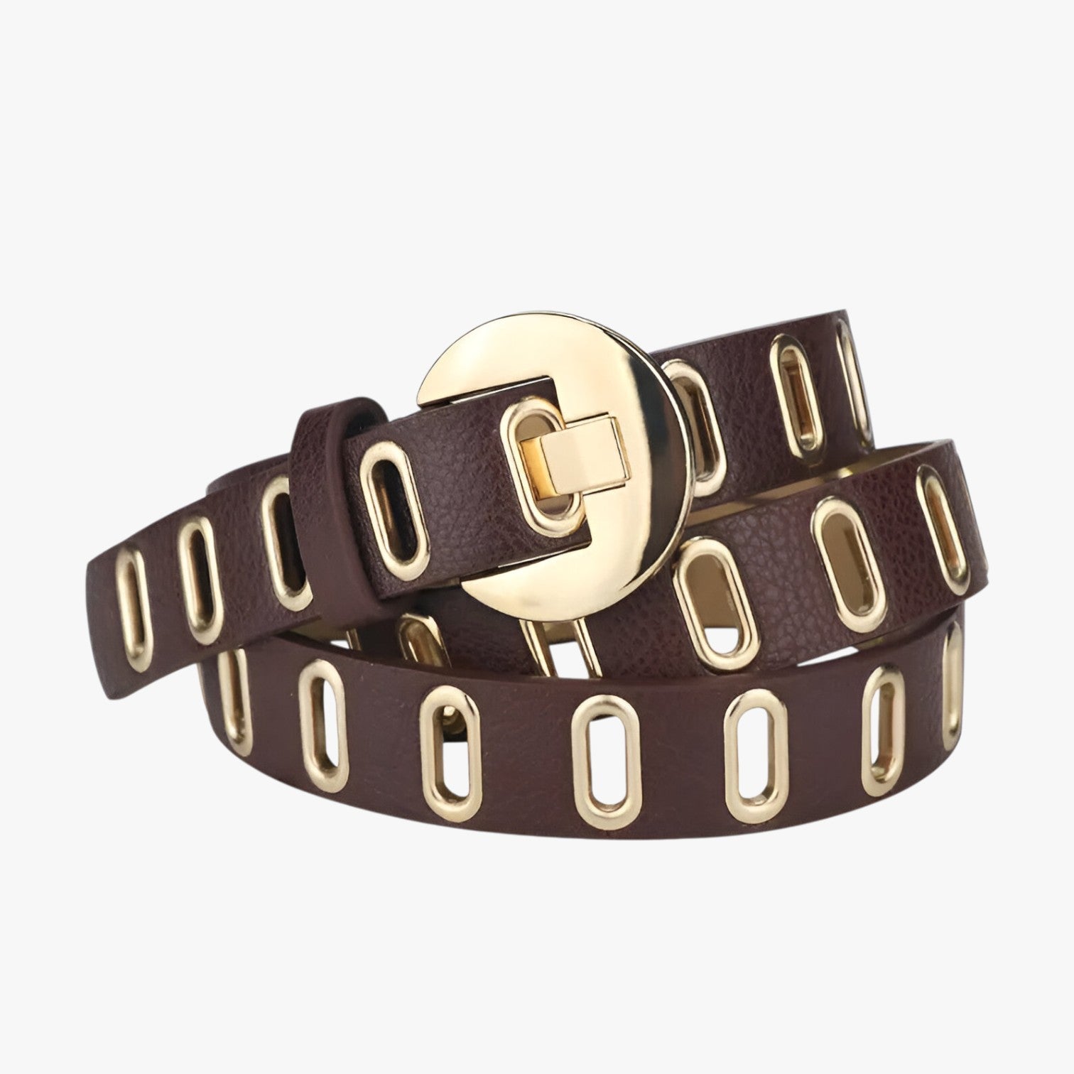 Cintura Grunge Donna Regolabile Stile Punk con Fibbia in Lega - marrone - Belts belts for woman cintura cintura grunge donna fibbia grunge lega punk regolabile waist belt for women Womens belt - Concept Palermo