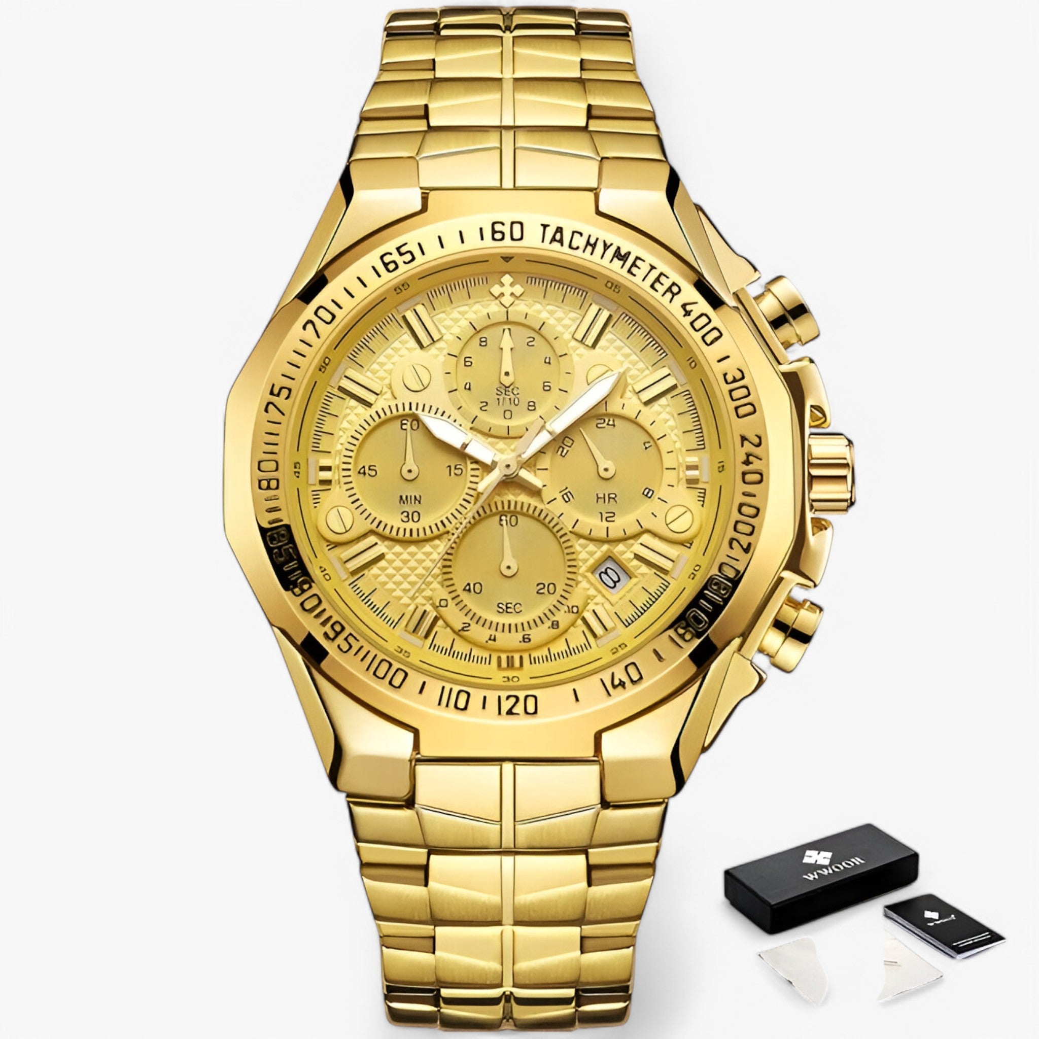 Orologio Militare Cronografo in Acciaio - oro oro con scatola - accessoires acciaio cronografo horloges militare orologio orologio militare watches - Concept Palermo
