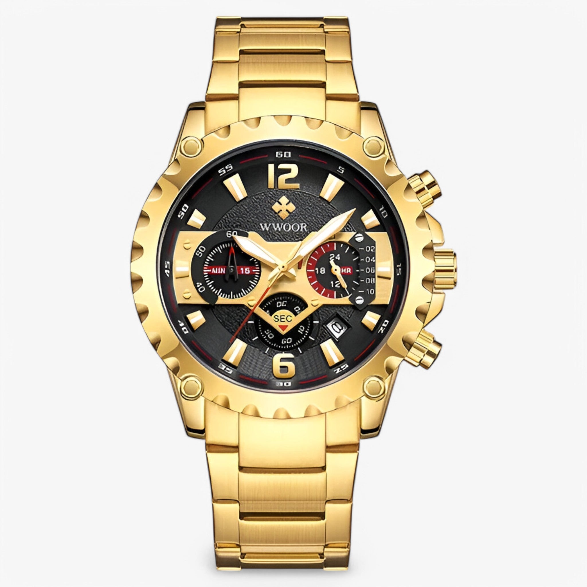 Orologio Cronografo di Lusso in Acciaio Inossidabile - oro nero - accessoires acciaio cronografo horloges inossidabile orologio orologio cronografo watches - Concept Palermo