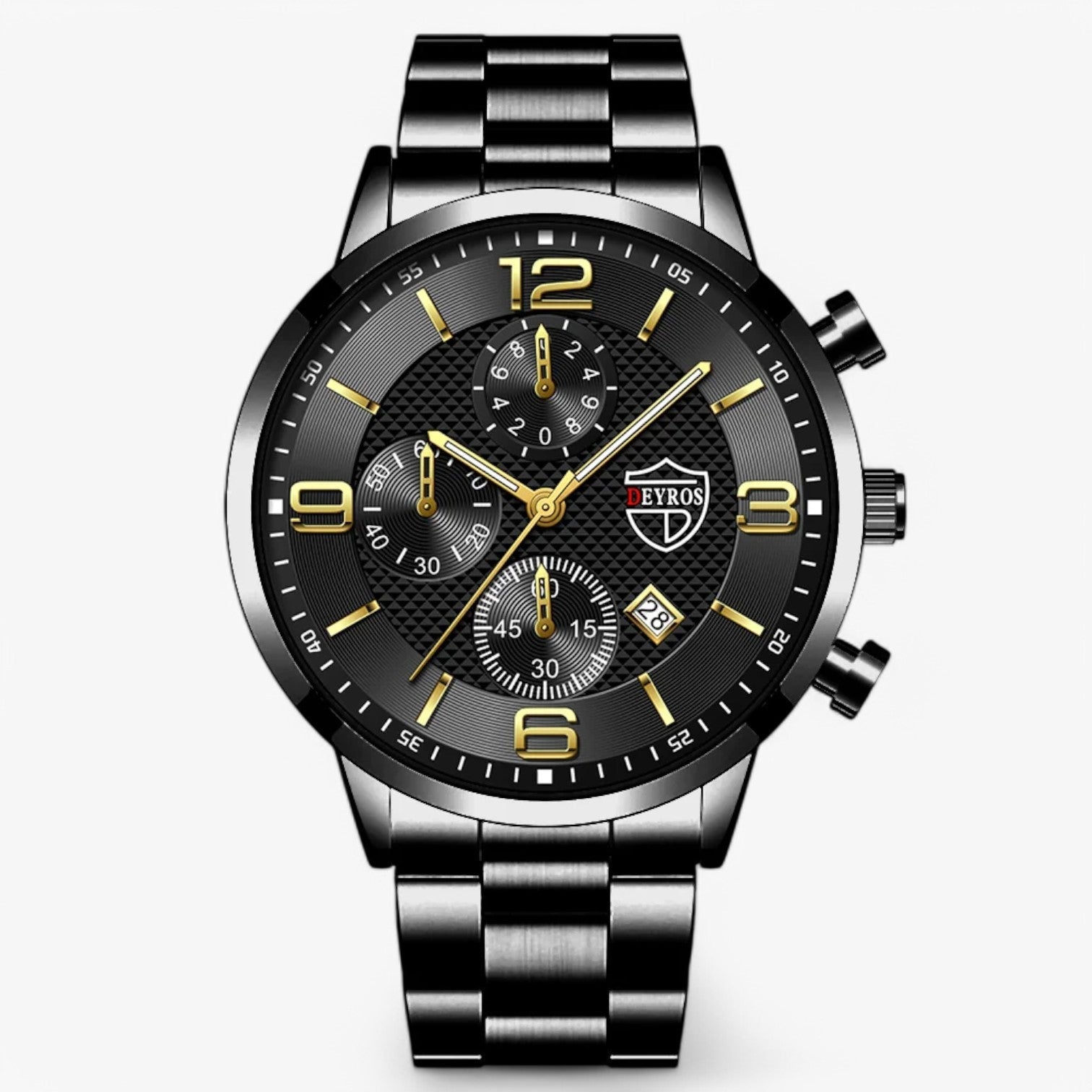 Orologio da Uomo in Acciaio Inossidabile con Funzione Luminosa - Oro Nero - acciaio funzione inossidabile luminosa mens accessory orologio orologio uomo uomo watch for men watches - Concept Palermo