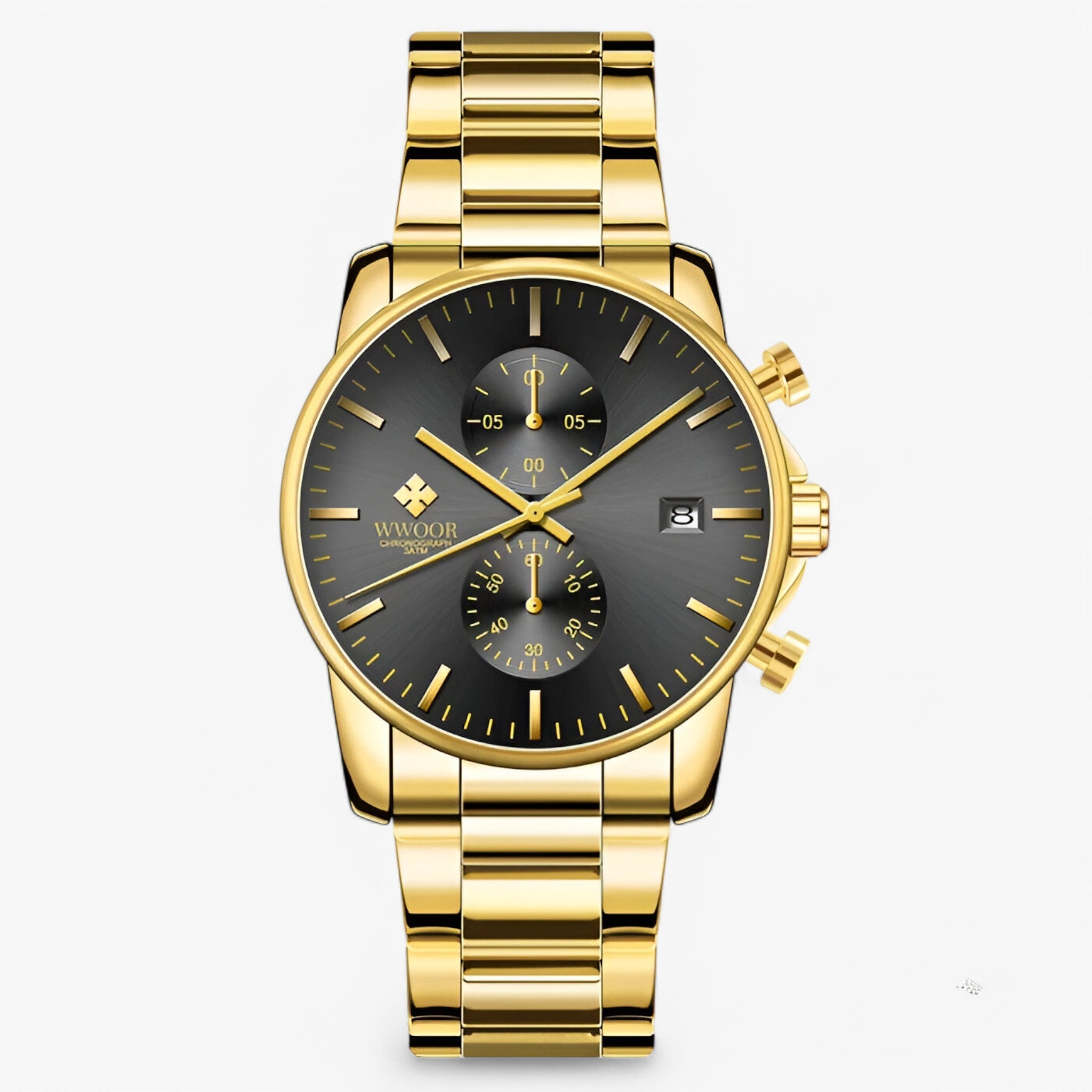 Cronografo da Uomo Leggero in Acciaio Inossidabile Argento - nero Oro - acciaio cronografo cronografo leggero inossidabile leggero uomo watches WATCHES FOR MEN wistwatches - Concept Palermo