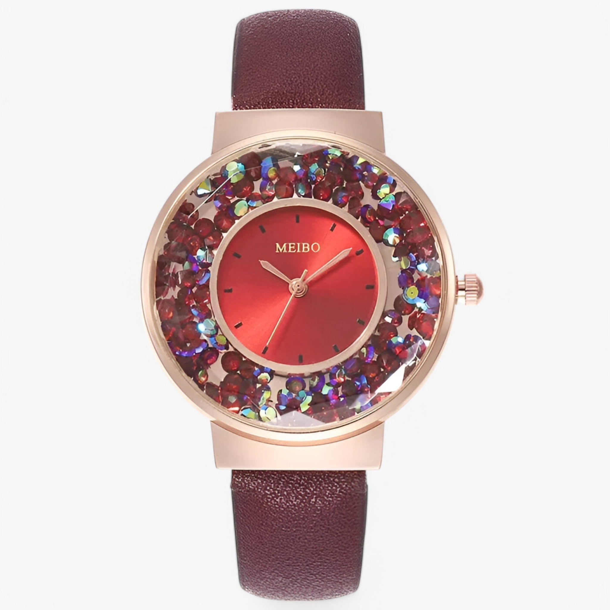 Orologio da donna con cinturino in cuoio stile bracciale e movimento al quarzo - Rossa - bracciale cinturino cuoio donna female watch movimento orologio orologio donna quarzo watch for women - Concept Palermo