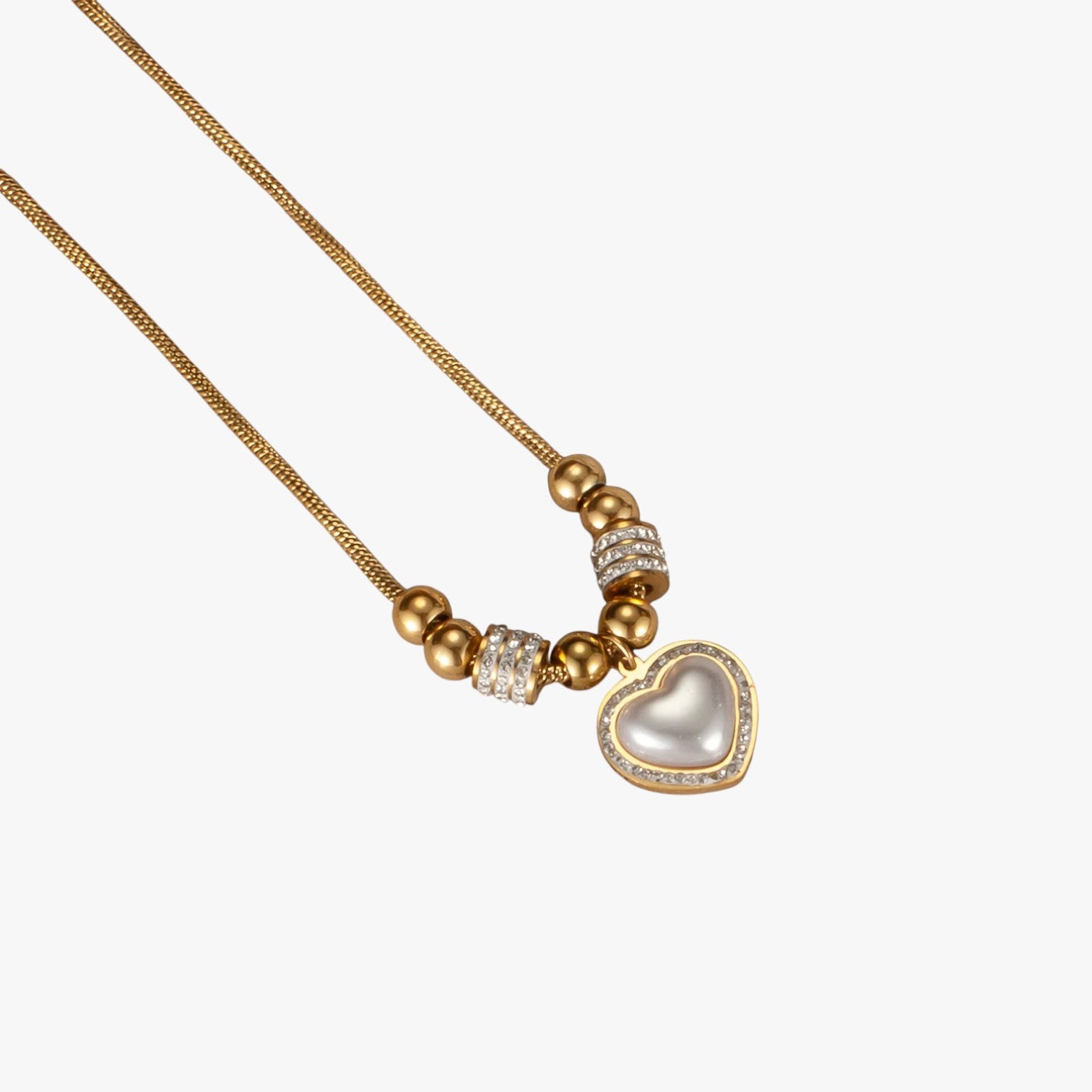 Collana a forma di cuore con zirconi e perline per un look da festa Lana Donna - - collana collana forma cuore donna elegant womens necklaces Fashion Necklaces festa forma jewelry lana necklace Necklaces for Women - Concept Palermo