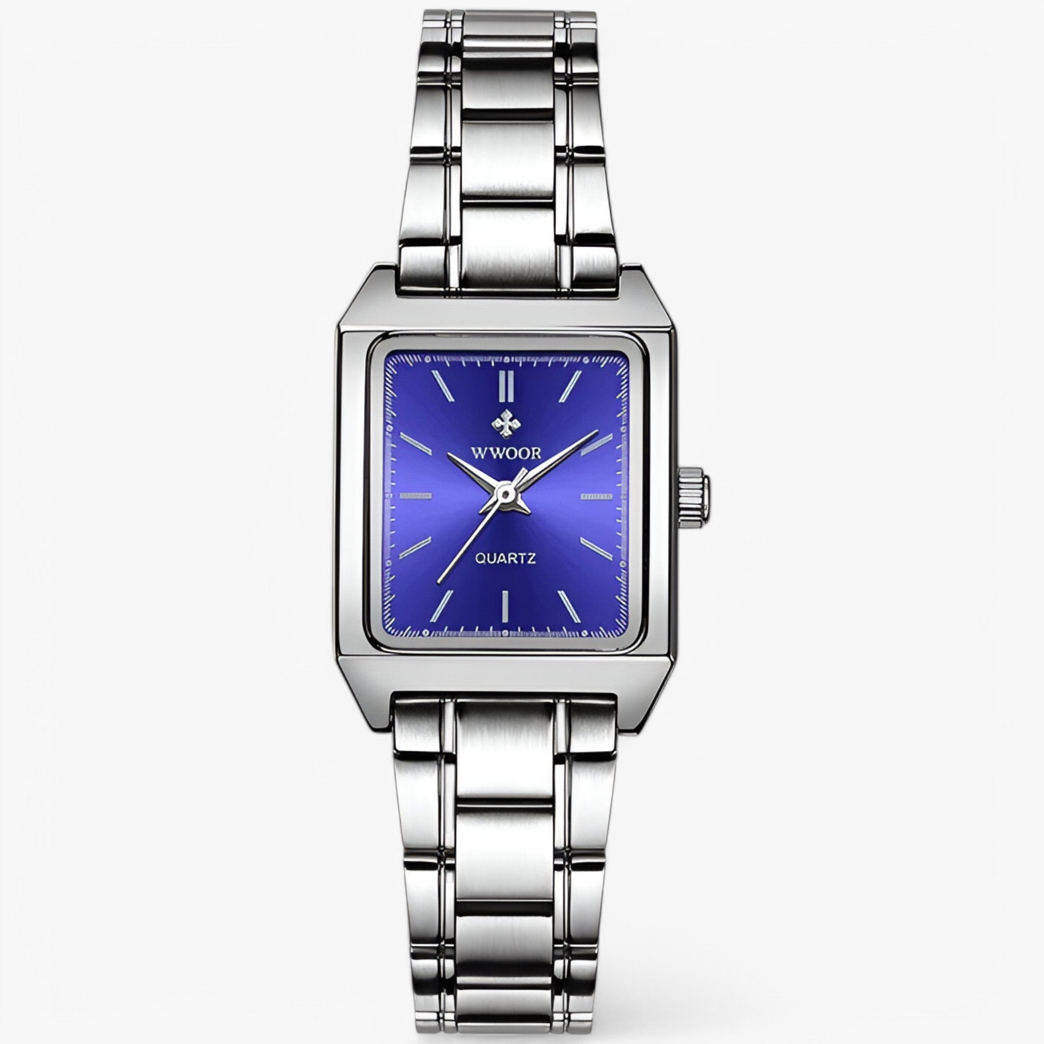 Orologio Rettangolare Lusso Donna con Diamanti, Elegante e Brillante - Acciaio Blu - diamanti orologio orologio rettangolare rettangolare watch for women watches - Concept Palermo