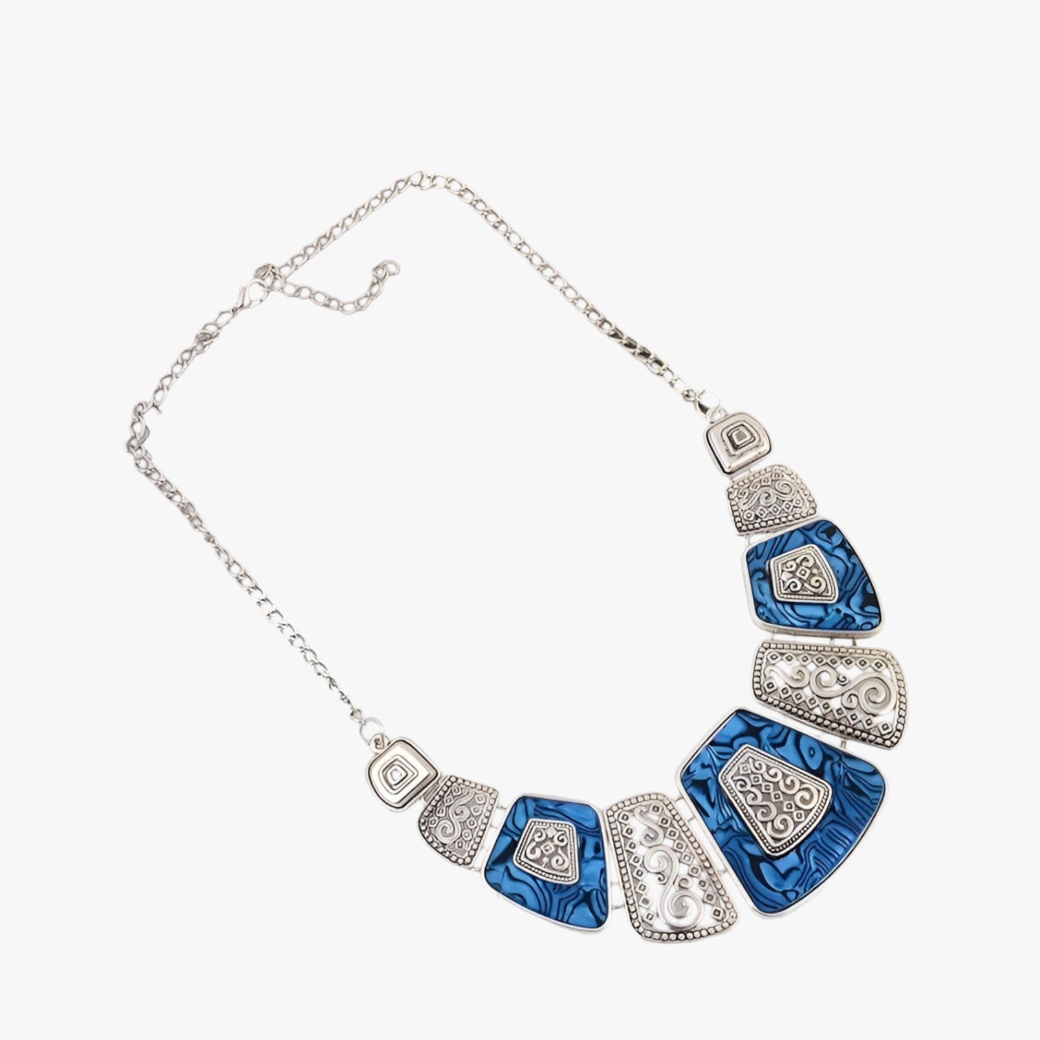 Stile audace, fascino senza tempo - Argento blu - audace elegant womens necklaces fascino Fashion Necklaces jewelry Necklace Necklaces for Women stile stile audace tempo - Concept Palermo