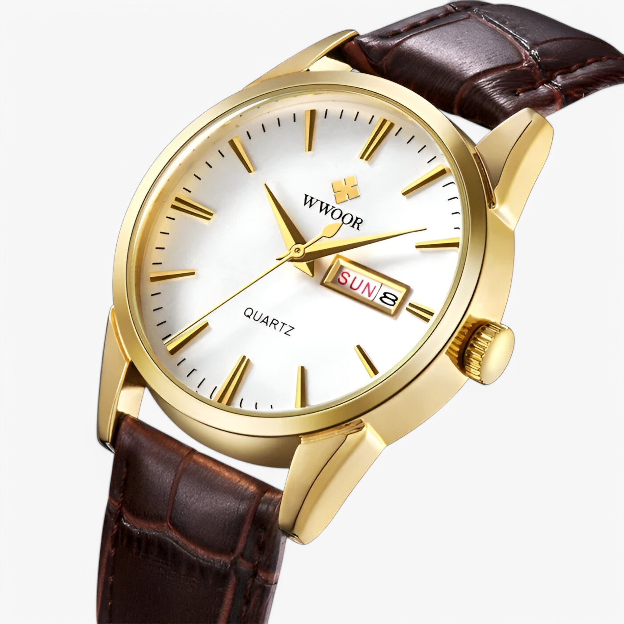 Orologio Uomo Classico Elegante con Cinturino in Vera Pelle Marrone, Cassa Sottile - marrone oro - accessoires horloges orologio orologio pelle pelle watches - Concept Palermo