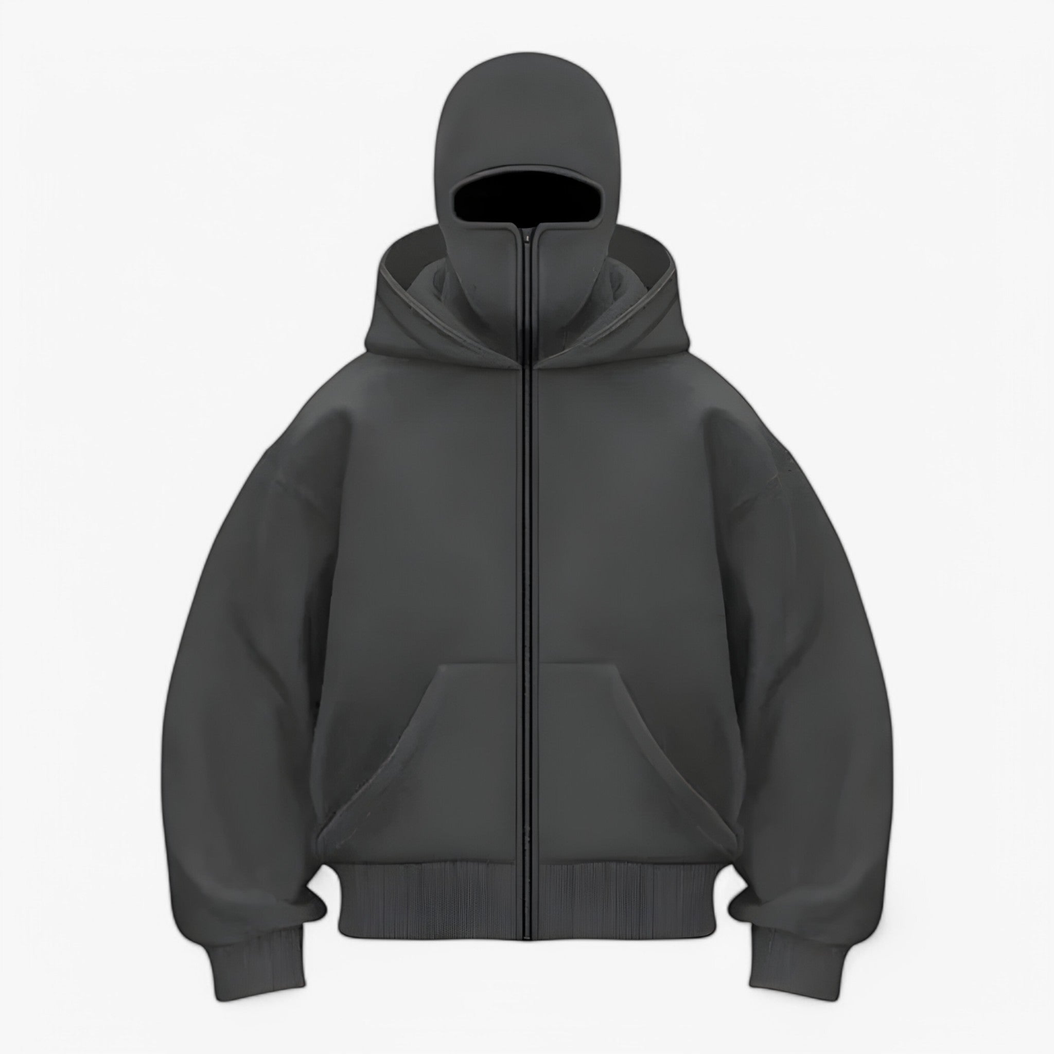 Balaclava in Fleece con Zip Intera Uomo - Grigio - balaclava balaclava fleece fleece intera men men's coats & jackets uomo - Concept Palermo