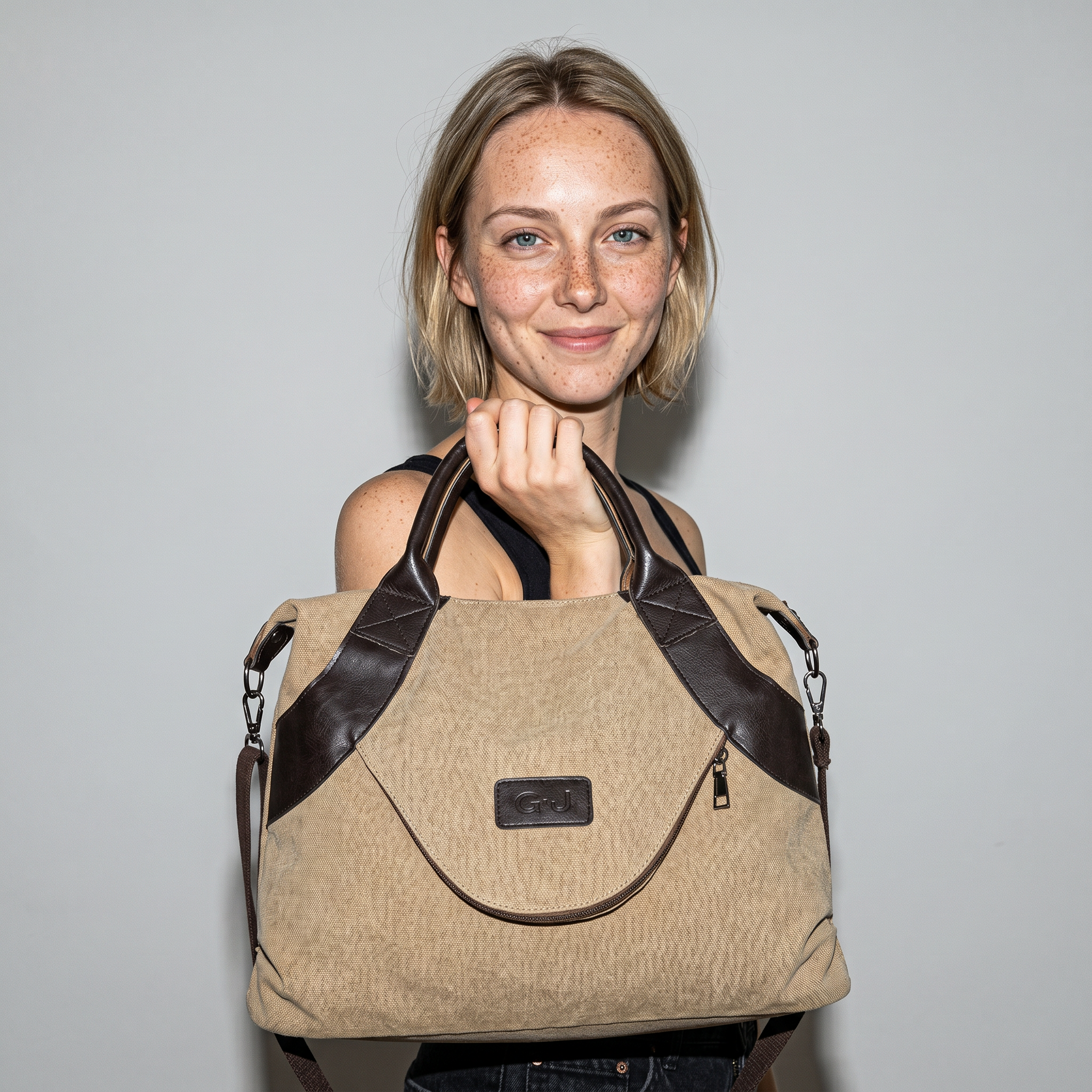 Borsa Shopper Donna Grande in Tela con Tasche, Spaziosa, per Spiaggia e Viaggio - - Bags borsa borsa tela donna new_for_google_may tasca tela - Concept Palermo