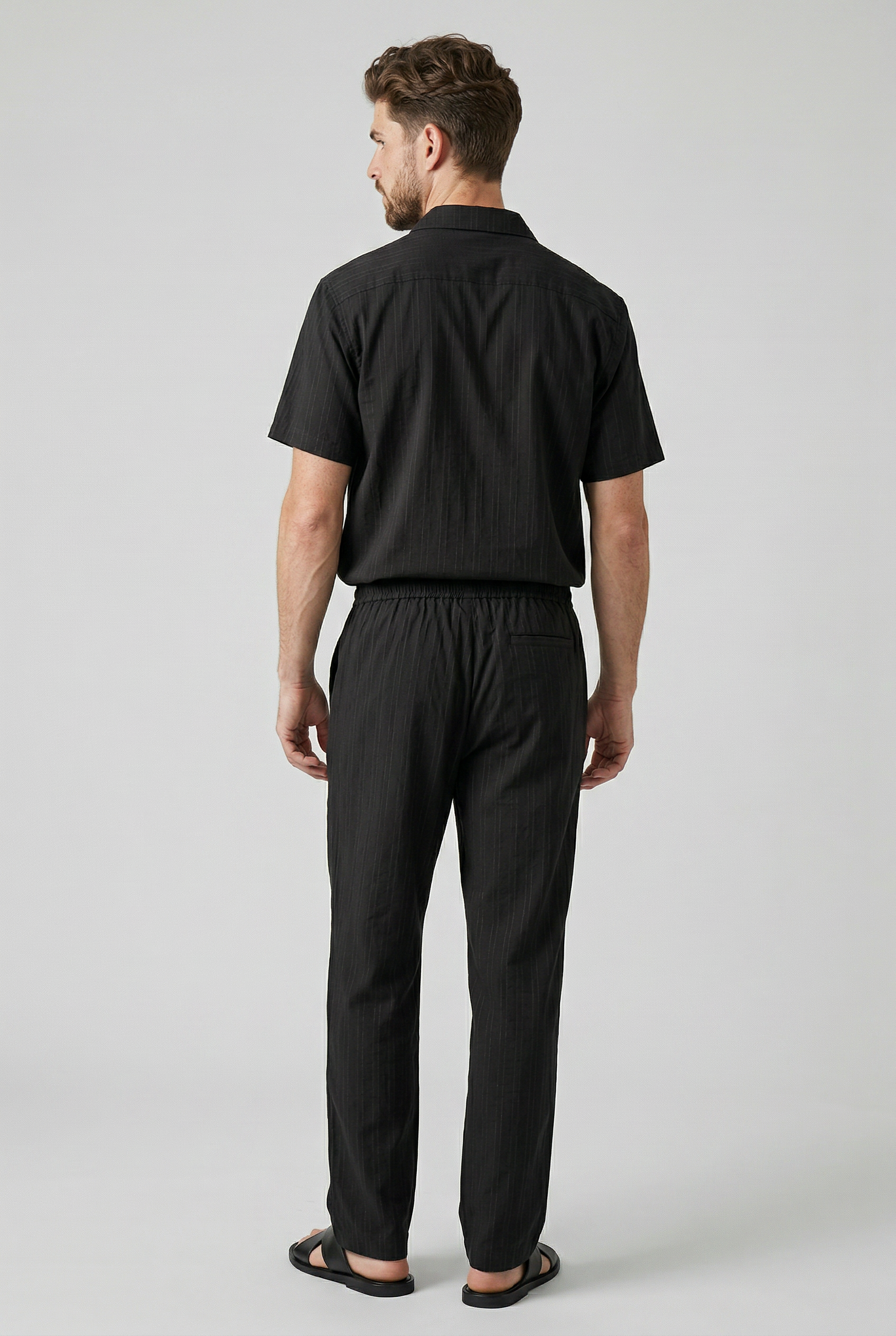 Completo Estivo Uomo Lino Casual: Camicia Maniche Corte & Pantaloni Coulisse Leggeri - - abbinati bottoni camicia completo completo composto composto corte coulisse suits suits and pants - Concept Palermo