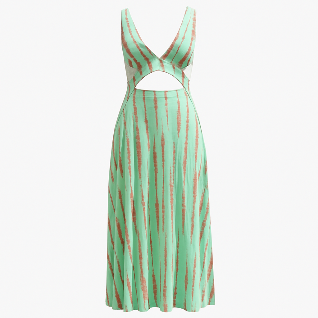 Abito Maxi Cut-Out in Cotone per Donna - Verde - abbigliamento femminile abito abito elegante abito estivo cotone design cut-out donna dresses moda estate scollatura profonda vestito in cotone vestito maxi - Concept Palermo