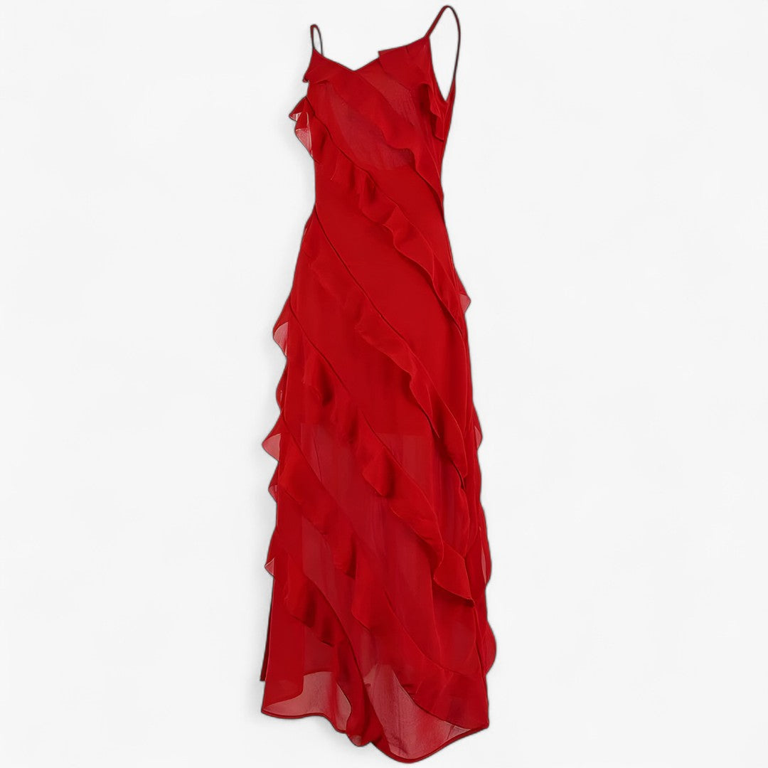 Abito lungo con spalline sottili e volant a strati Uomo - - abito abito spalline DRESS Dresses female dress Maxi Dresses Mini Dresses sottili spalline strati uomo volant - Concept Palermo