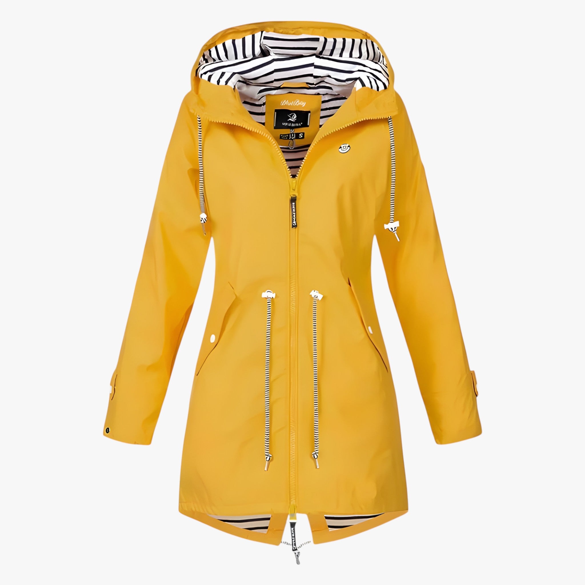 Vestibilità regolabile con fodera del cappuccio a righe - Giallo - cappuccio Damen fodera regolabile righe spring summer vestibilità vestibilità regolabile women Women fashion women's coats & jackets - Concept Palermo