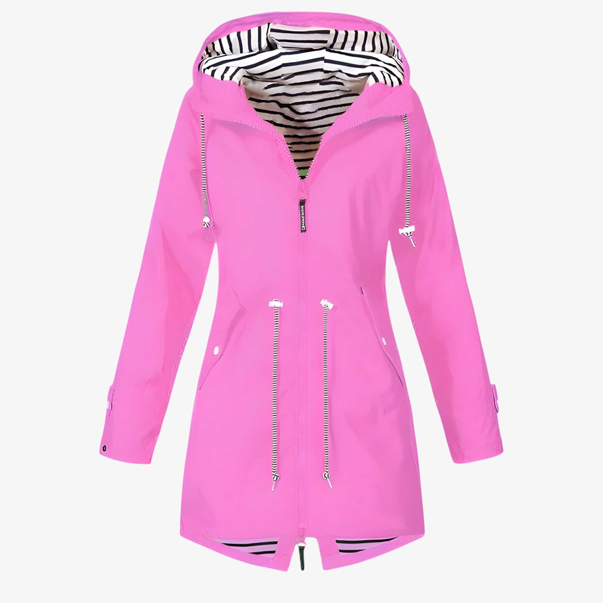 Vestibilità regolabile con fodera del cappuccio a righe - Rosa - cappuccio Damen fodera regolabile righe spring summer vestibilità vestibilità regolabile women Women fashion women's coats & jackets - Concept Palermo