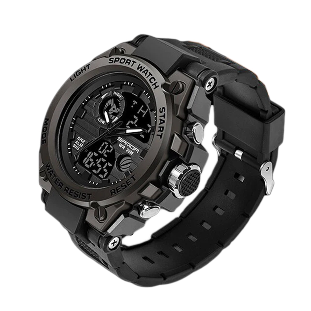 Orologio da Uomo Nero Militare - Impermeabile Analogico Orologio da Polso con Quadrante Multifunzione