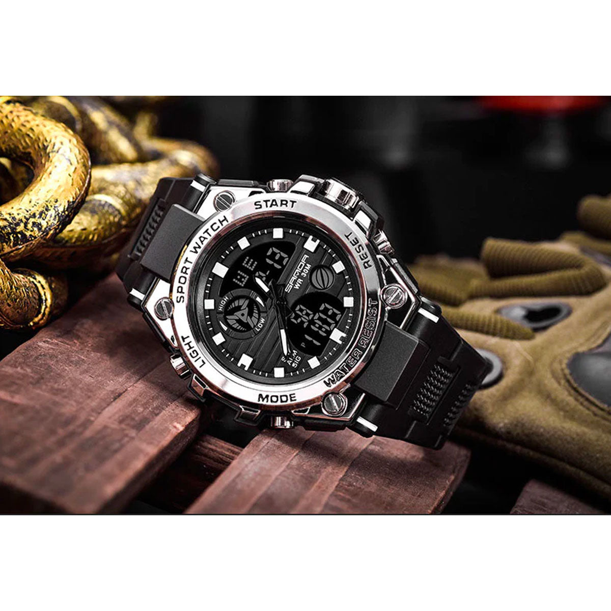 Orologio da Uomo Nero Militare - Impermeabile Analogico Orologio da Polso con Quadrante Multifunzione