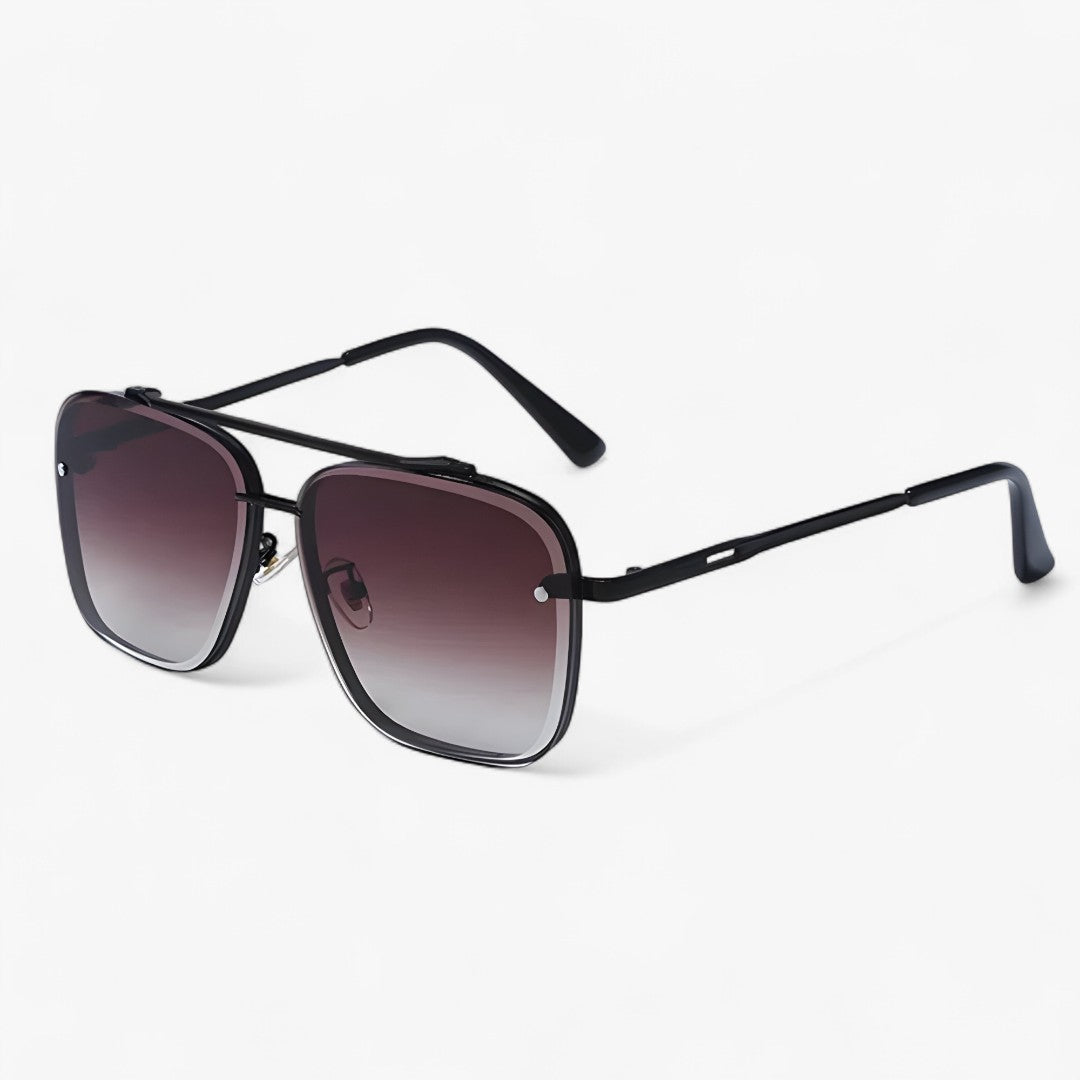 Occhiali da sole vintage con design in metallo Uomo - Nero opaco sfumato marrone scuro Come immagine - design Fashion Sunglasses men sunglasses polarized mens sunglasses metallo occhiali occhiali sole Polarized man sunglasses sole sunglasses sunglasses polarized men uomo vintage - Concept Palermo