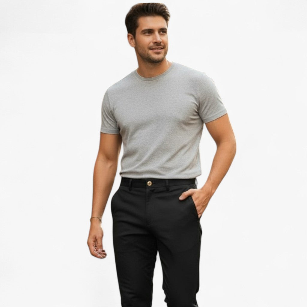 Pantaloni Uomo Slim Fit Eleganti con Vita Elastica, Casual, per Lavoro e Tempo Libero - - elastica pantaloni pantaloni casual pantaloni comfort pantaloni elastici pantaloni eleganti uomo pantaloni moda uomo pantaloni slim fit pantaloni traspiranti pantaloni uomo pantaloni versatili pants slim uomo vita - Concept Palermo