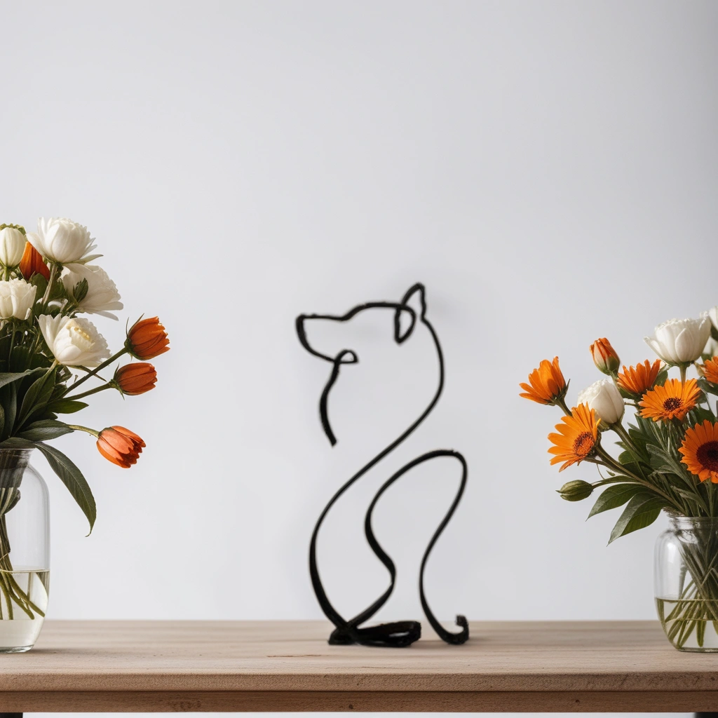 Scultura Astratta Moderna Cane Uomo in Resina, Statua Decorativa Design Unico per Interni - - astratte cani home & garden sculture sculture astratte showvariant uomo - Concept Palermo
