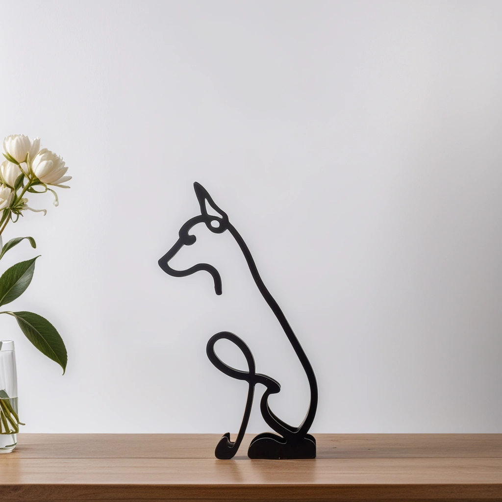 Scultura Astratta Moderna Cane Uomo in Resina, Statua Decorativa Design Unico per Interni - - astratte cani home & garden sculture sculture astratte showvariant uomo - Concept Palermo