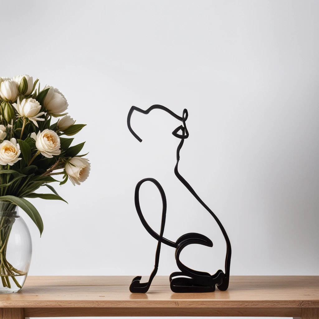 Scultura Astratta Moderna Cane Uomo in Resina, Statua Decorativa Design Unico per Interni - - astratte cani home & garden sculture sculture astratte showvariant uomo - Concept Palermo