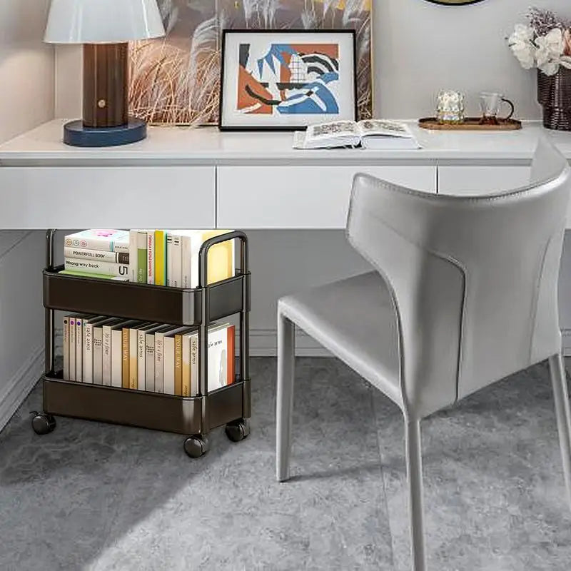 Scaffale mobile con ruote per libri, ideale per bambini e studenti, in legno robusto, per cameretta o studio. - - Book Carts Book Storage Bookshelf Cart conservazione home & garden libri mobile Organizer organizzazione ruote scaffale scaffale mobile Small Cart - Concept Palermo