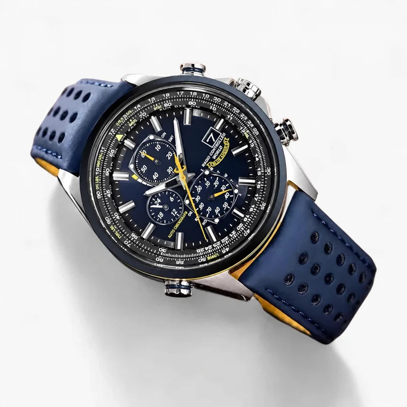 Orologio Cronografo Uomo MultiSteel 42mm, Acciaio Argento, Quadrante Blu Elegante - - acciaio cronografo Men Metal multisteel orologio orologio cronografo uomo vero watches WATCHES FOR MEN - Concept Palermo