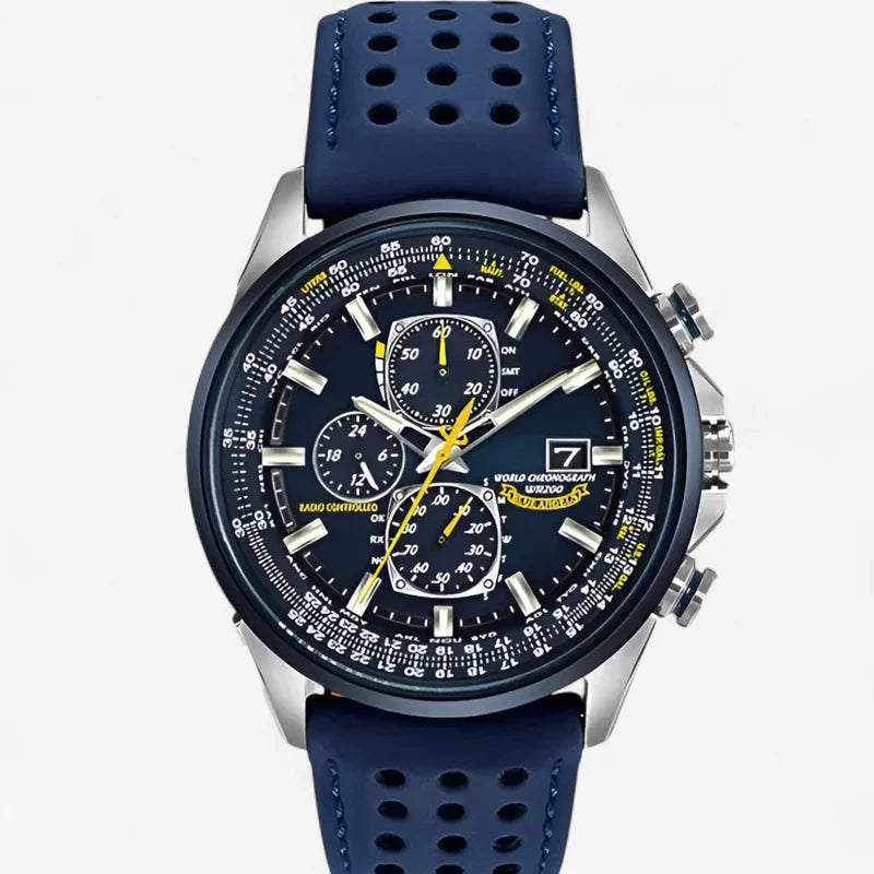 Orologio Cronografo Uomo MultiSteel 42mm, Acciaio Argento, Quadrante Blu Elegante - Cintura blu a 3 bottoni - acciaio cronografo Men Metal multisteel orologio orologio cronografo uomo vero watches WATCHES FOR MEN - Concept Palermo