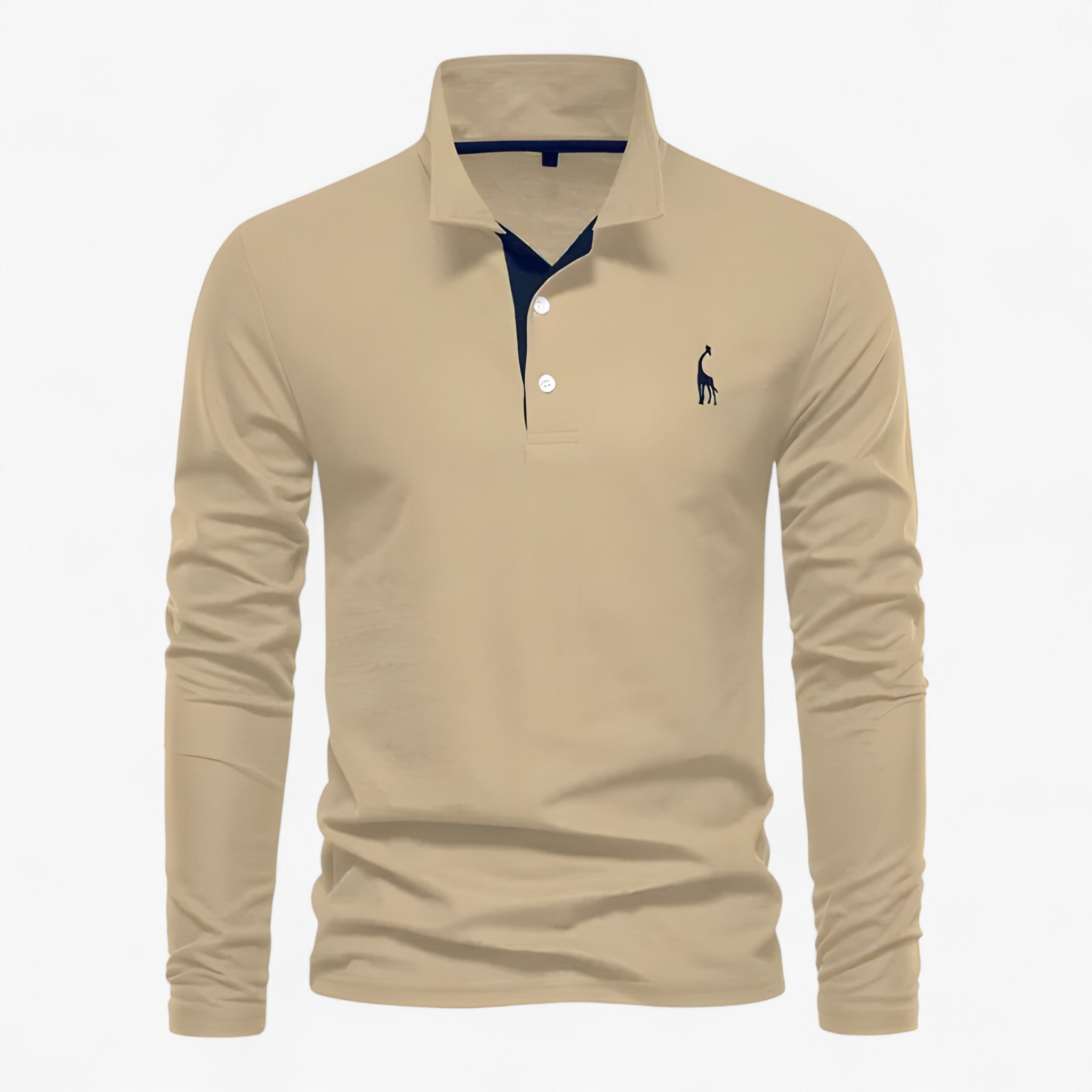Camicia Polo a Manica Lunga – Stile Classico e Comfort Quotidiano - Khaki - allsidig poloskjorte camicia camicia polo comfort elegant poloskjorte Frank poloskjorte jeans eller chinos kvalitetsplagg langermet poloskjorte lett å style lunga manica mann men's top clothes moderne poloskjorte polert look polo quotidiano - Concept Palermo