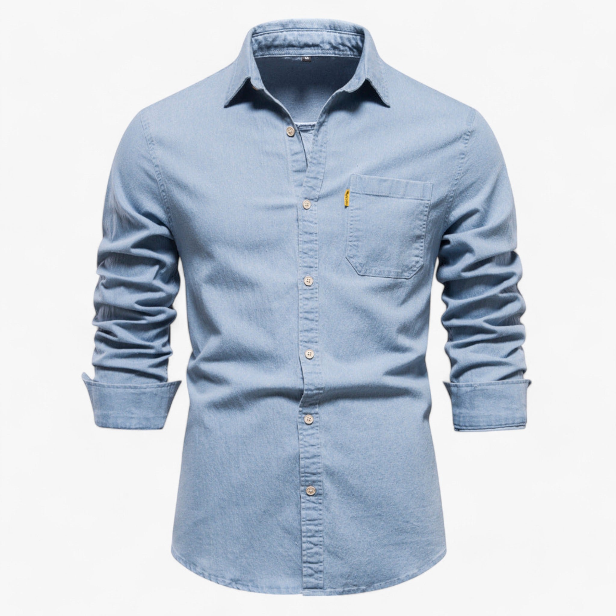 Camicia in Denim Axel per Uomo - Versatile per Tutte le Occasioni - Blu chiaro - axel camicia camicia denim denim men's top clothes occasioni uomo versatile - Concept Palermo