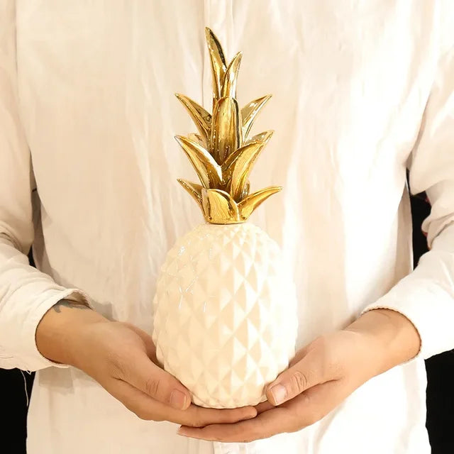 LumiPine - Ananas dorato Decorazione per la casa - Bianco - ananas casa Decor Decoration decorazione home home & garden home decor lumipine - Concept Palermo