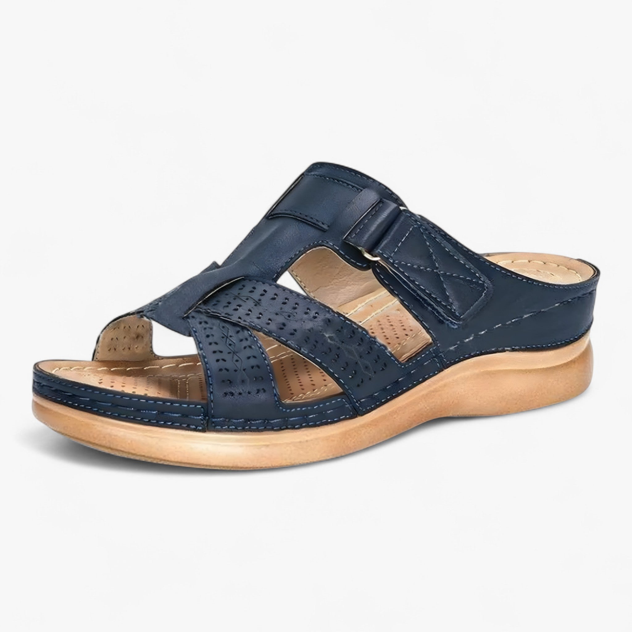 Sandalias de verano para mujer, ligeras y cómodas en piel sintética negra - varios colores disponibles