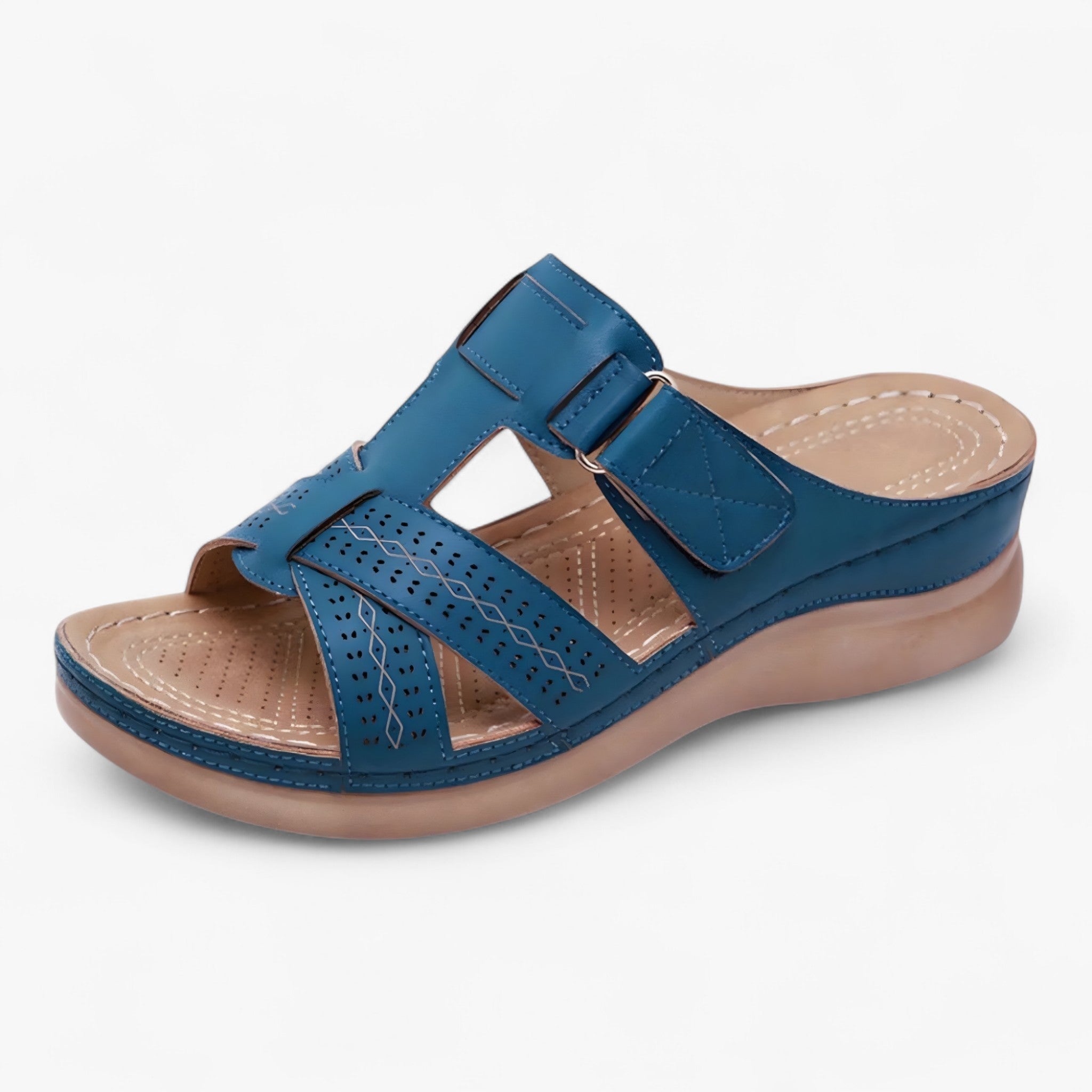 Sandalias de verano para mujer, ligeras y cómodas en piel sintética negra - varios colores disponibles