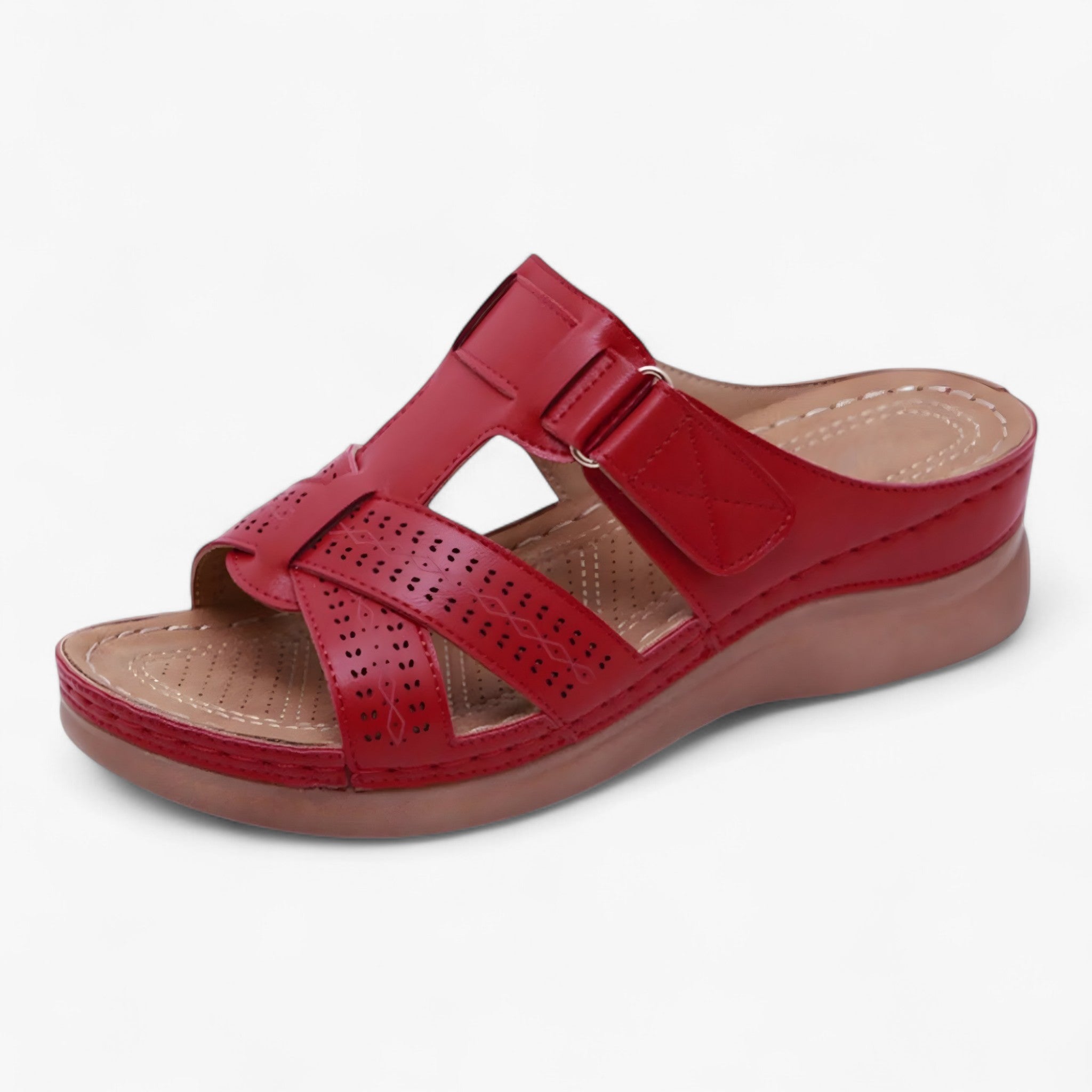 Sandalias de verano para mujer, ligeras y cómodas en piel sintética negra - varios colores disponibles