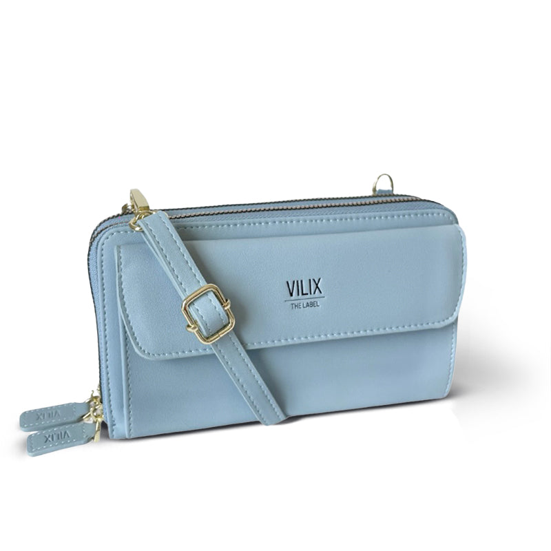 Custodia compatta per telefono - Azzurro chiaro - Bags compatta custodia custodia compatta pouch Shoulder Bags telefono wallets women bags - Concept Palermo