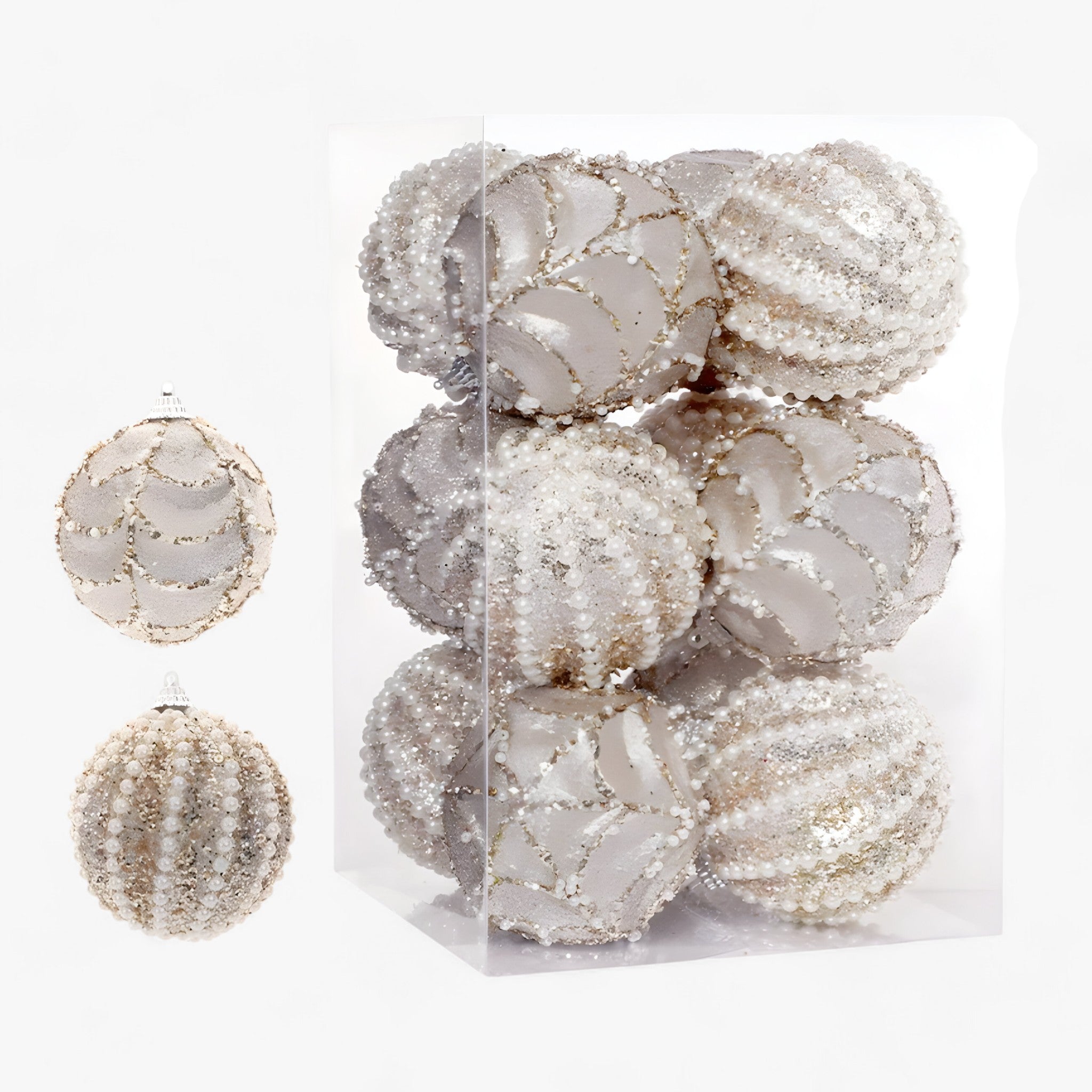 Palline di Natale Glamour con Paillettes Scintillanti, Set da 6, Oro Rosa, 8cm - - albero di Natale decorazioni con paillettes decorazioni di Natale glamour decorazioni eleganti decorazioni festive decorazioni natalizie decorazioni per alberi di natale gadget natalizi glamour natale ornamenti natalizi paillettes palle di Natale palline palline natale - Concept Palermo